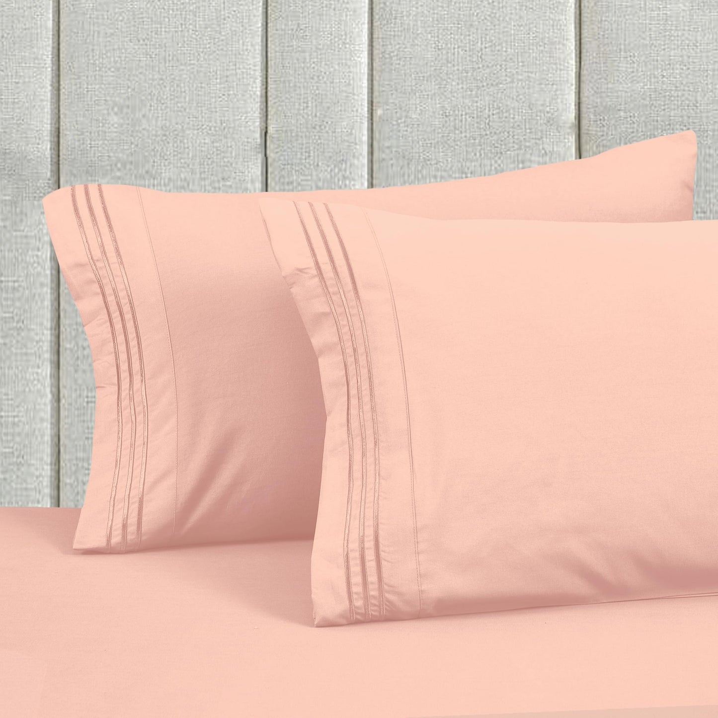 Mocassi Full Size 4-Piece Bed Sheet Set - 1800 Premium Hotel Quality Microfiber 18-24 Inches Extra Deep Pocket Fitted Sheet- Luxury Soft, Breathable, Wrinkle, and Fade Resistant, Blush Pink