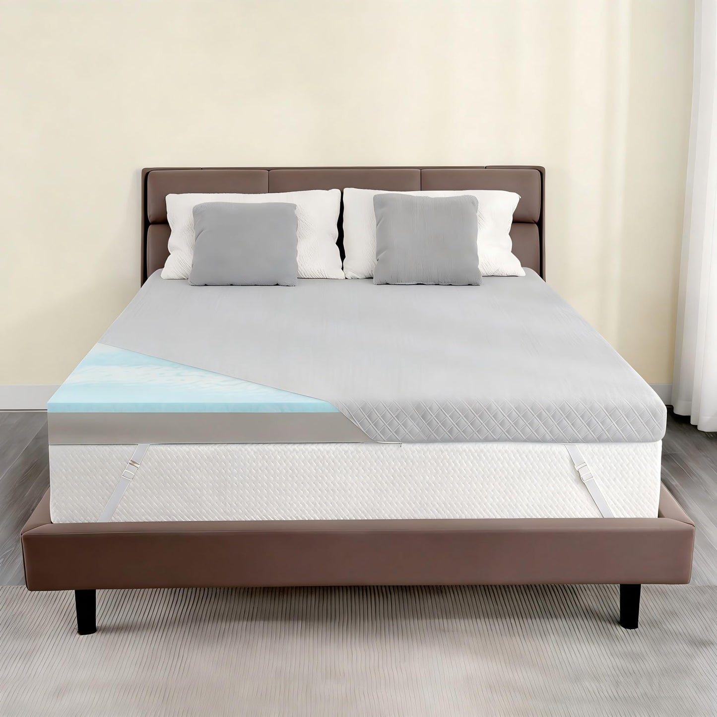 Extra Firm Mattress Topper Twin XL, 3 Inch High-Density Firm Mattress Pad for Back Pain Relief, Bed Topper with Removable Cover, No Smell, No Slip, CertiPUR-US Certified, 80" x 38"