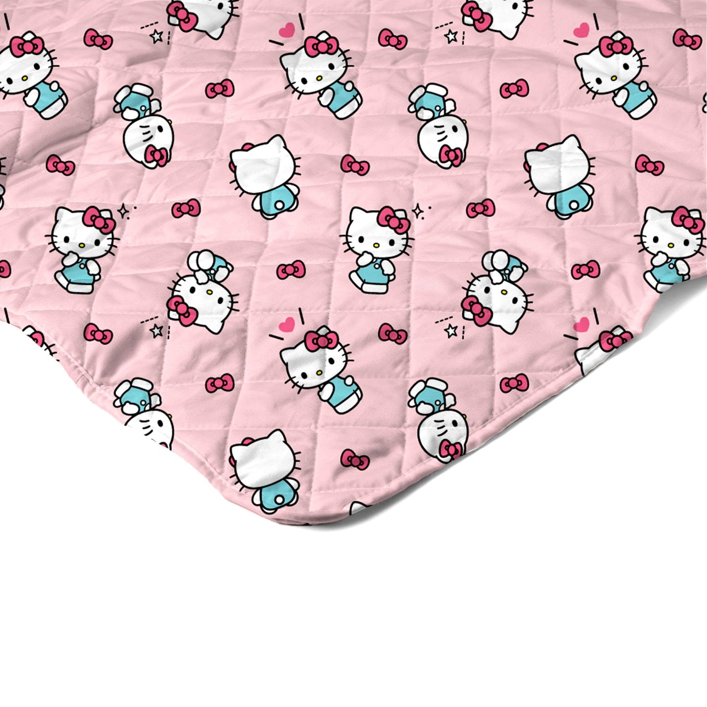 Northwest Hello Kitty Sweet As Can Be Quilted Throw, Comfy Throw, Adults Boys Girls, Soft Lightweight for Chair or Couch, 60 x 80 Inches