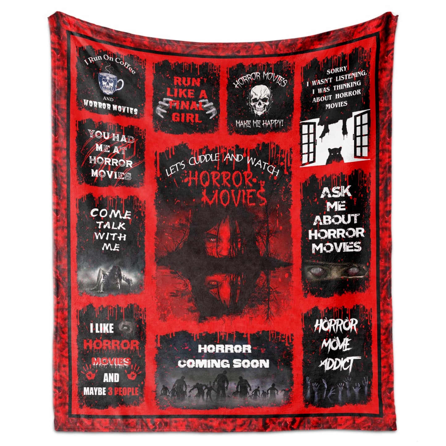 Whasnrt Horror Movie Gift Blanket 60"X50", Halloween Throw