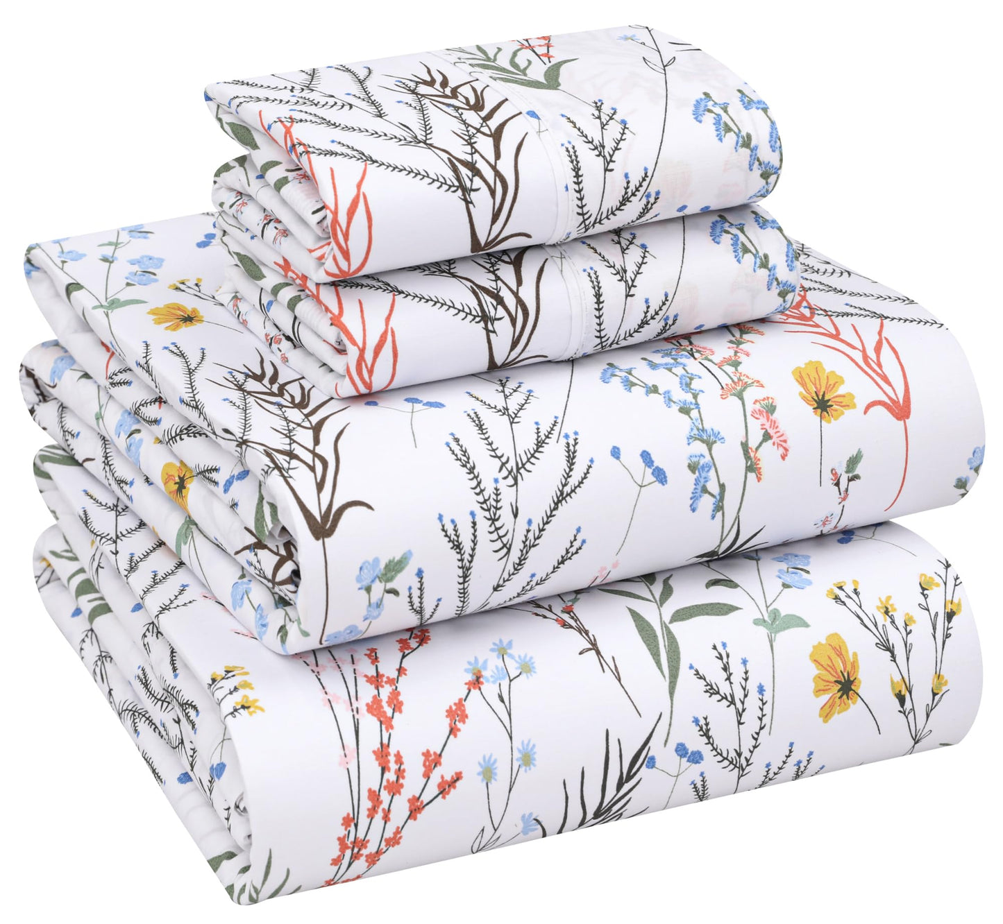RUVANTI 100% Cotton Percale Sheets Queen Size, Aroma
