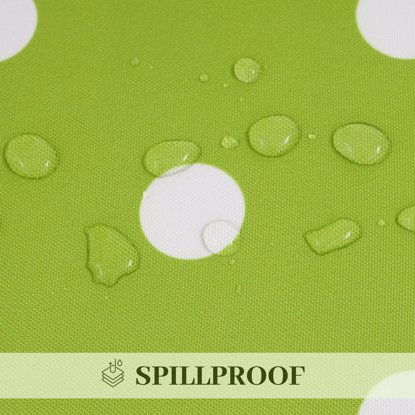 Eternal Beauty 60X 84” Rectangle Tablecloth Waterproof Outdoor Tablecloth with Umbrella Hole Zipper for Patio Spring Summer Picnic Tables (Green Polka Dot)