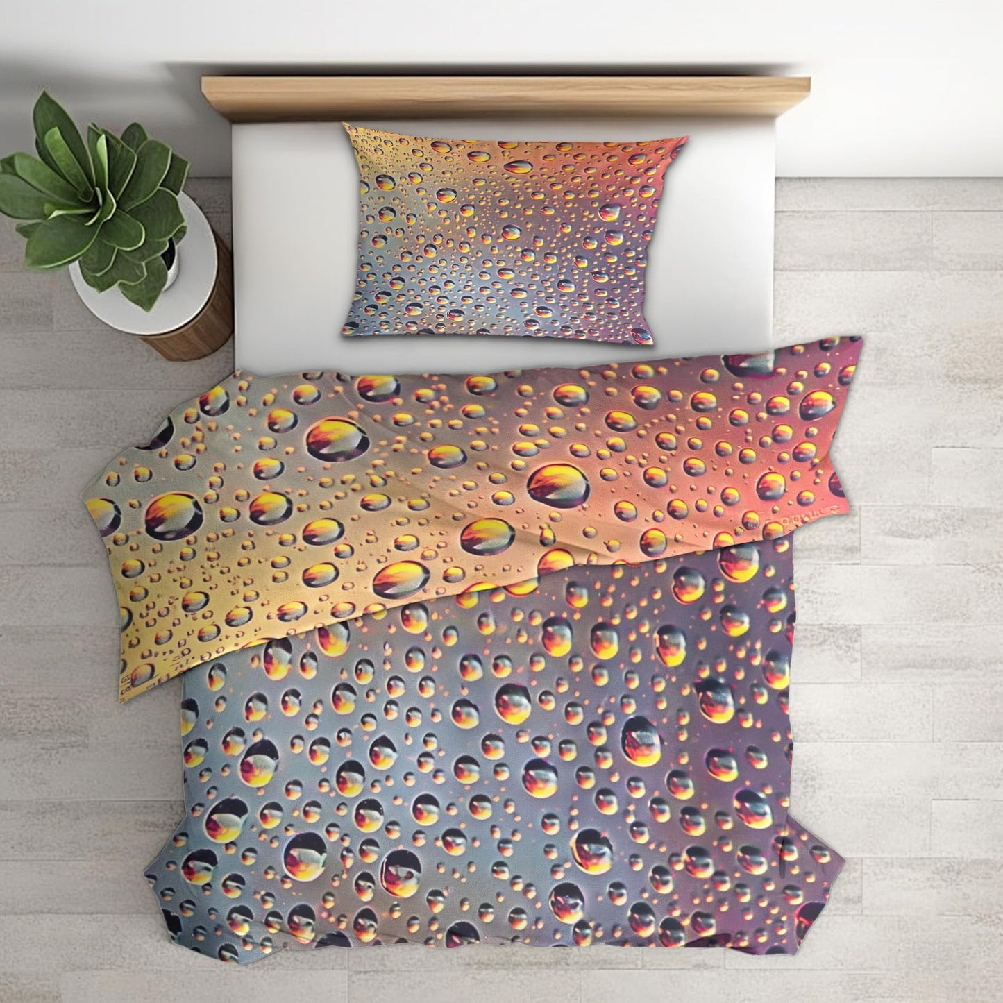 zcwl Water Droplet Duvet Cover Oversized King Size | 3D Bubble Effect Bedding Set | 3 Piece | Soft Microfiber Patterned Comforter Cover with Zipper Ties & 2 Pillowcases | Rain Drop Bedroom Decor