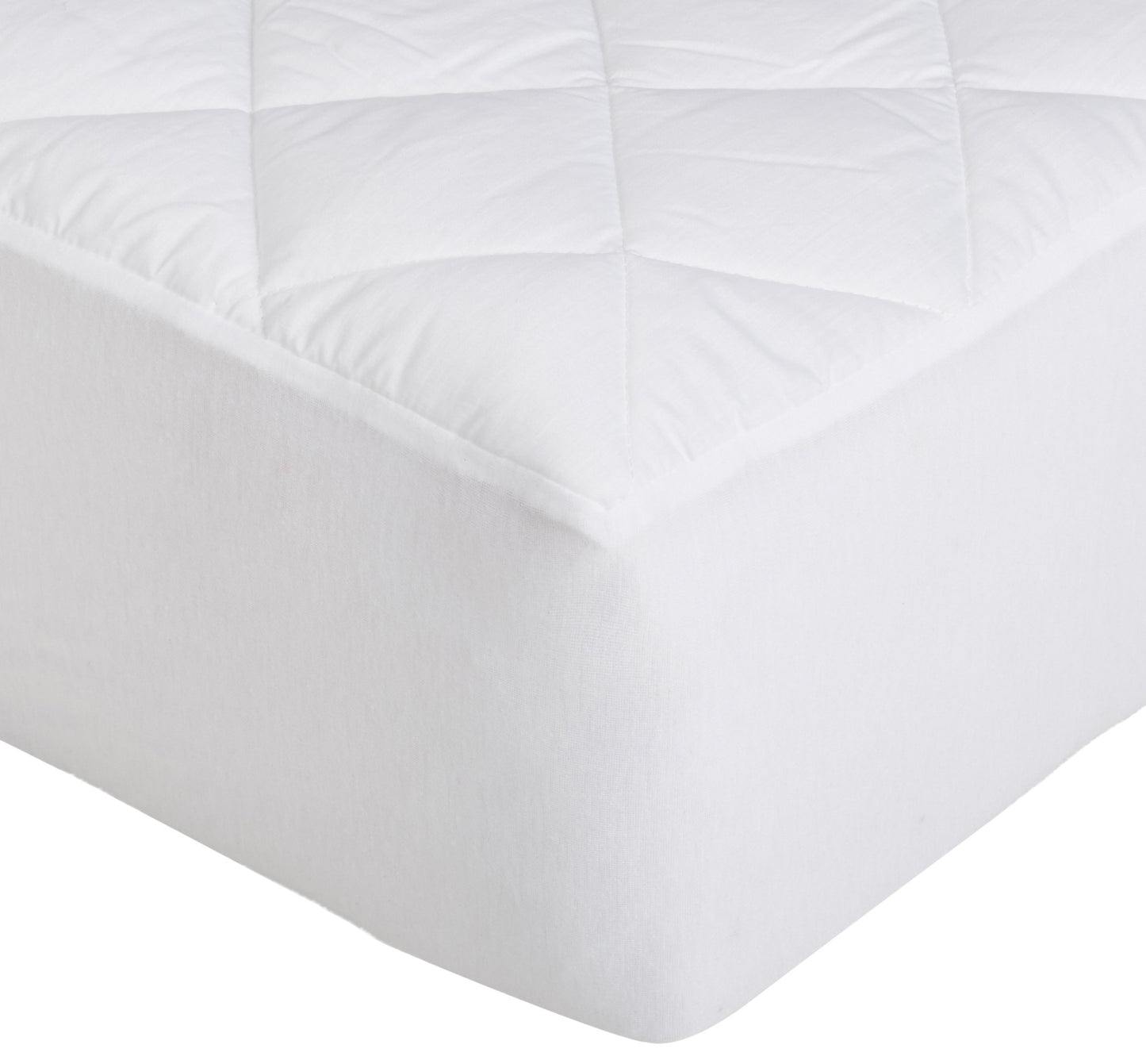 Amazon Basics Hypoallergenic Breathable Quilted Mattress Topper Pad, 18 Inches Deep, Fitted, Machine Washable, Full Size, White