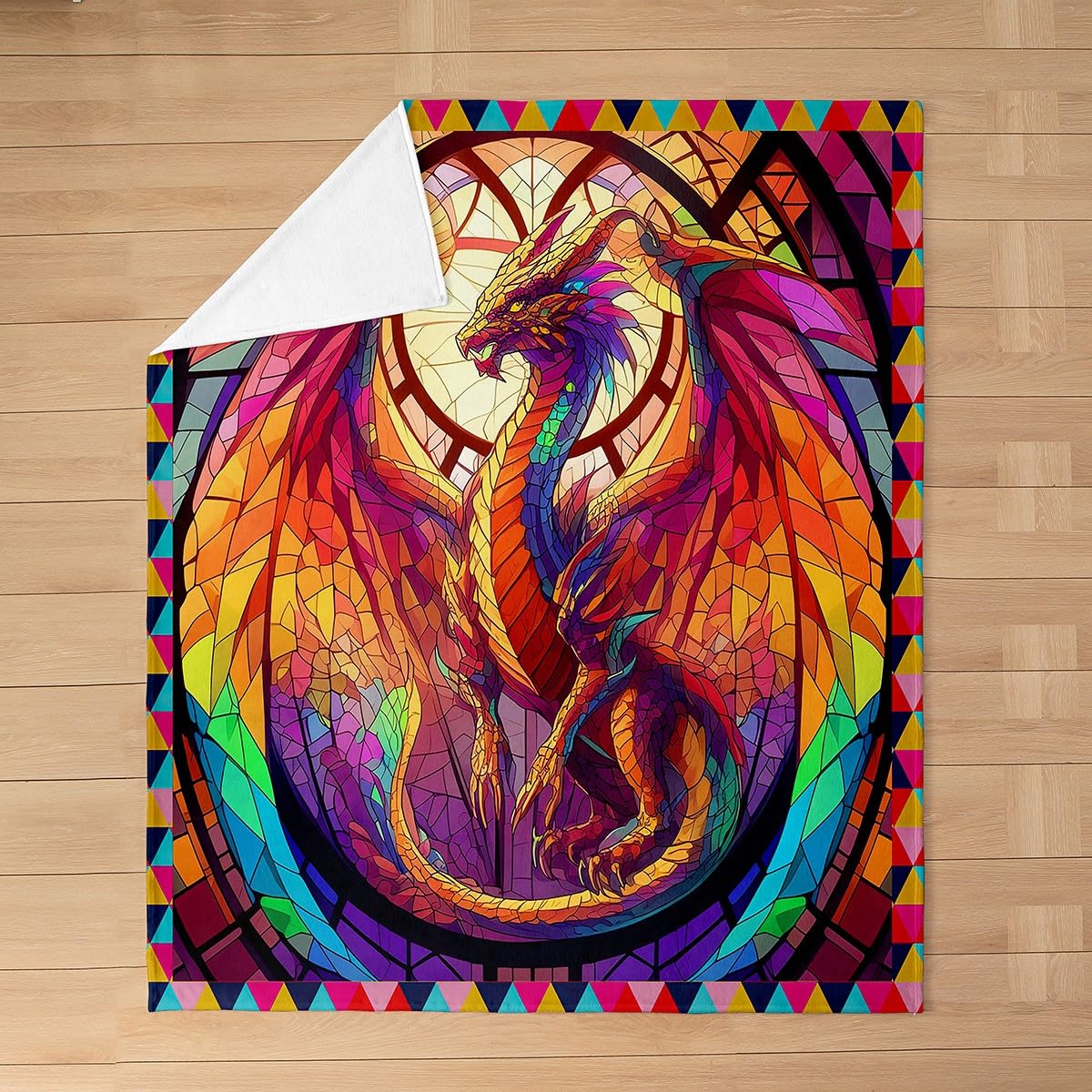 Feelyou Dragon Plush Throw Blanket Queen 90"x90" Dragon Stuff Flannel Fleece Blanket for Boys Girls Teens Wild Life All Season Bed Blanket Dragon Decor Blanket Room Decor Orange