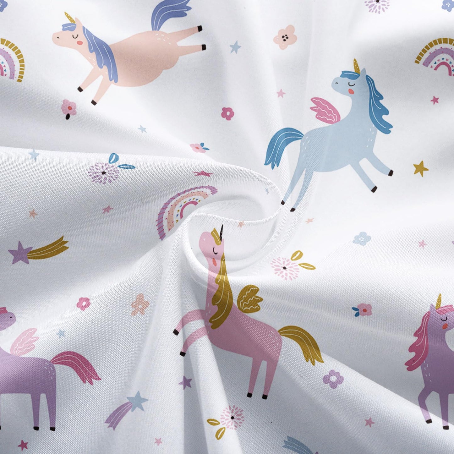 MUSOLEI Unicorn Fitted Sheet Set Full Unicorn Bedding Girls Rainbow Star Sheet Pink Flower Bedding Set Unicorns Girl Bed Sheets 1 Fitted Sheet with 2 Pillowcases Multi-Colour Full