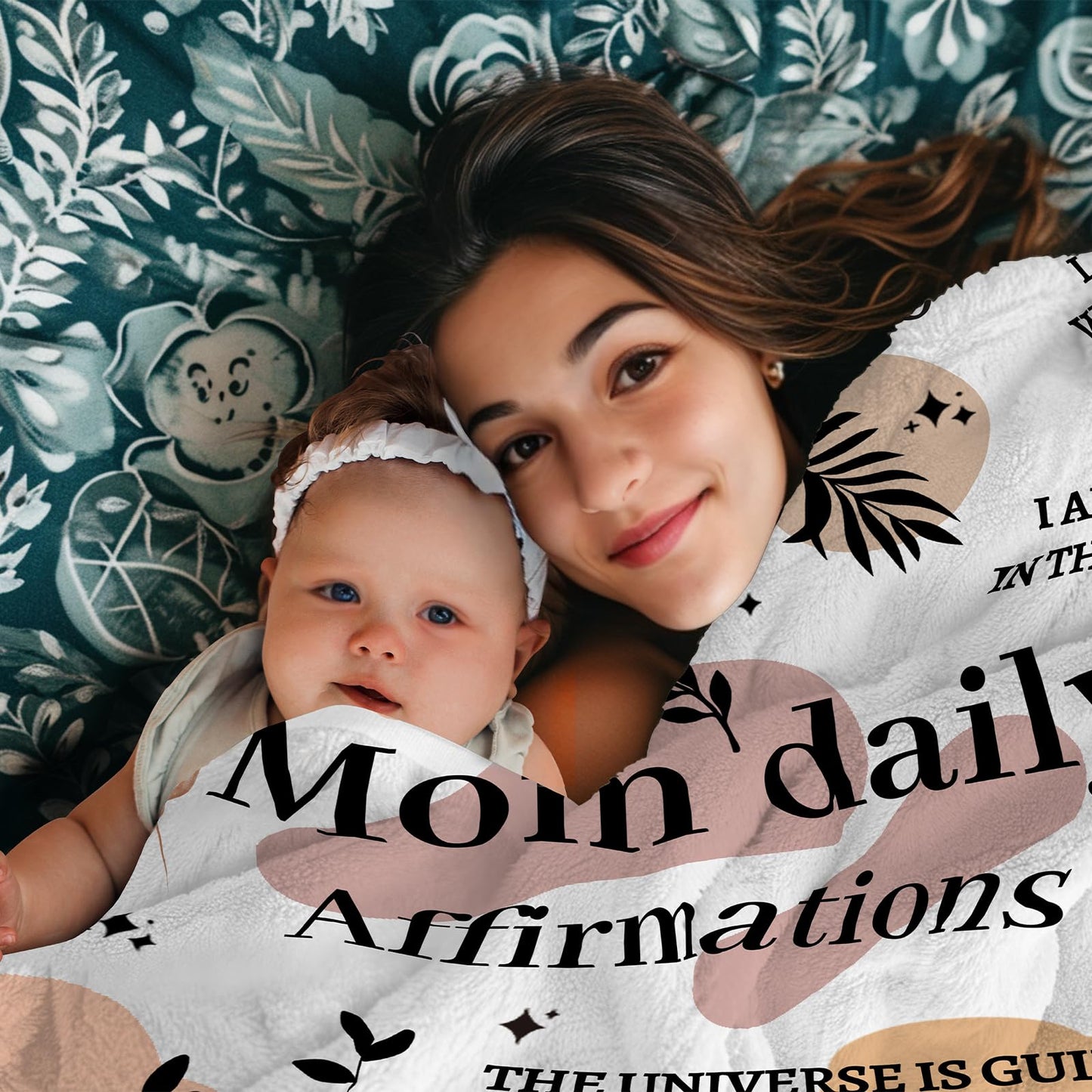 YOYICU New Mom Gifts for Women, Gifts for Mother After Birth, New Mother Blanket, Mom Daily Affirmations Blanket 50" x 60"