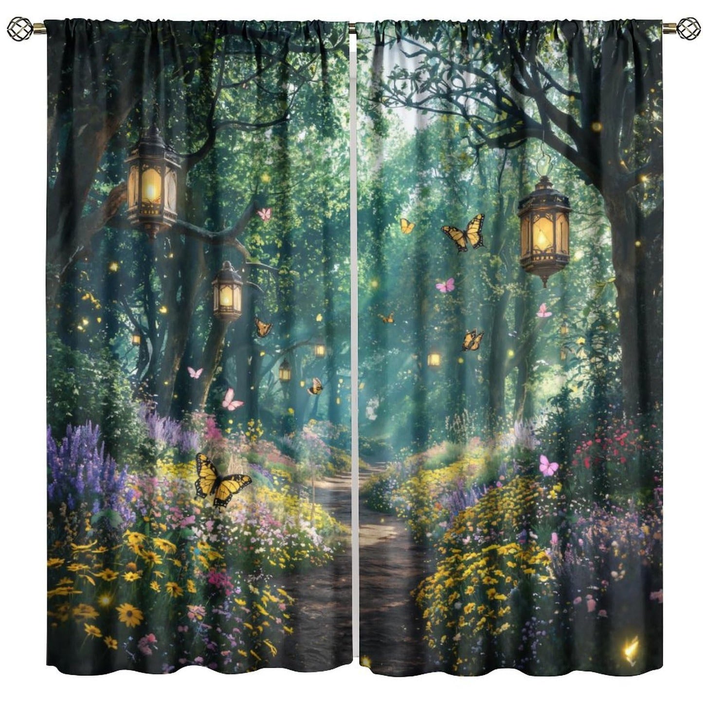 UFUH Fantasy Forest Curtains,Nature Spring Scenery Landscape Blackout Window Treatments for Bedroom Living Room,2 Panels Set Total Size 42 x 45 Inch