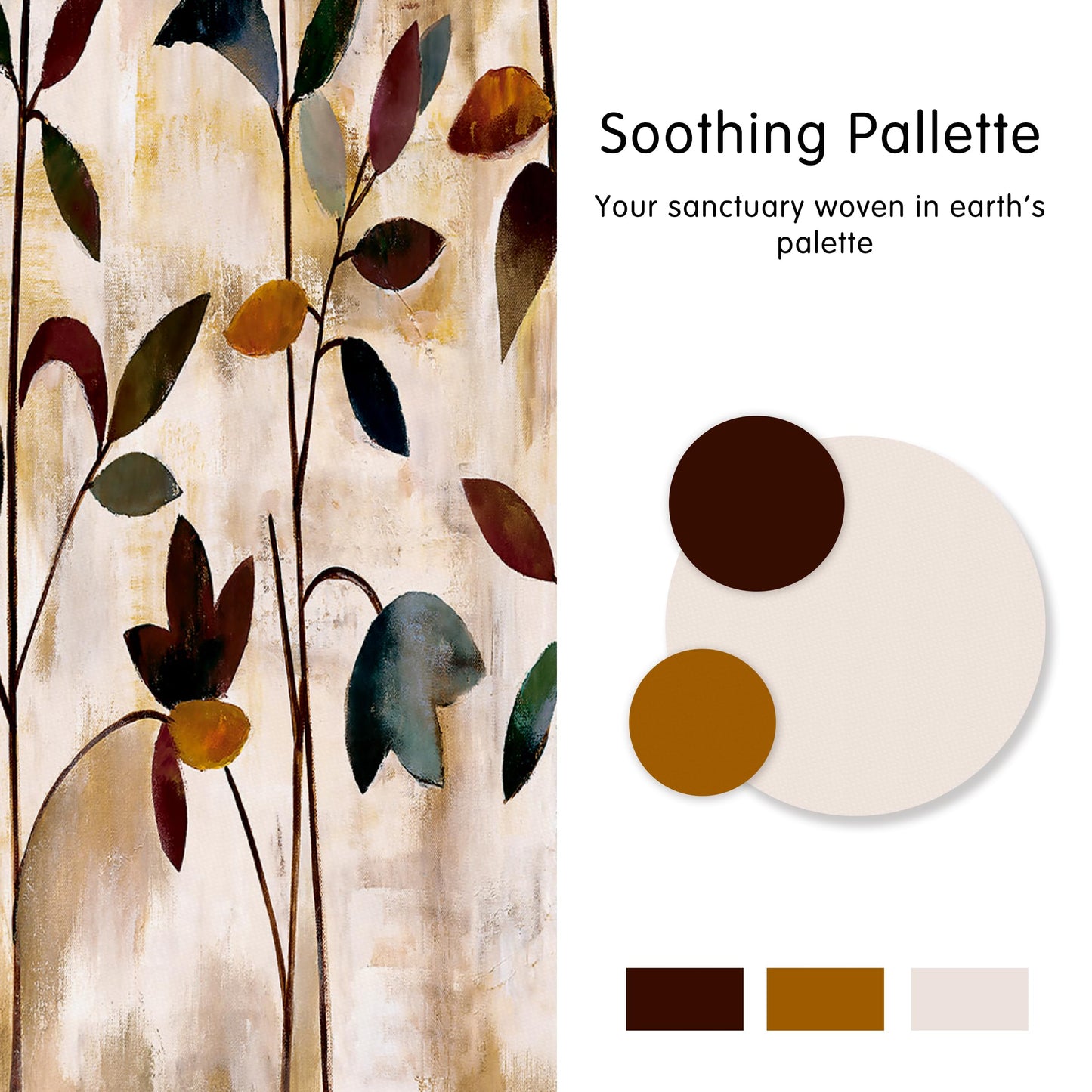 SUBRTEX Blackout Curtains 52Wx84L, Room Darkening Floral Curtains, Thermal Insulated 2 Panels Window Drapes, Boho Farmhouse Curtains for Living Room Bedroom Window Treatments, Brown