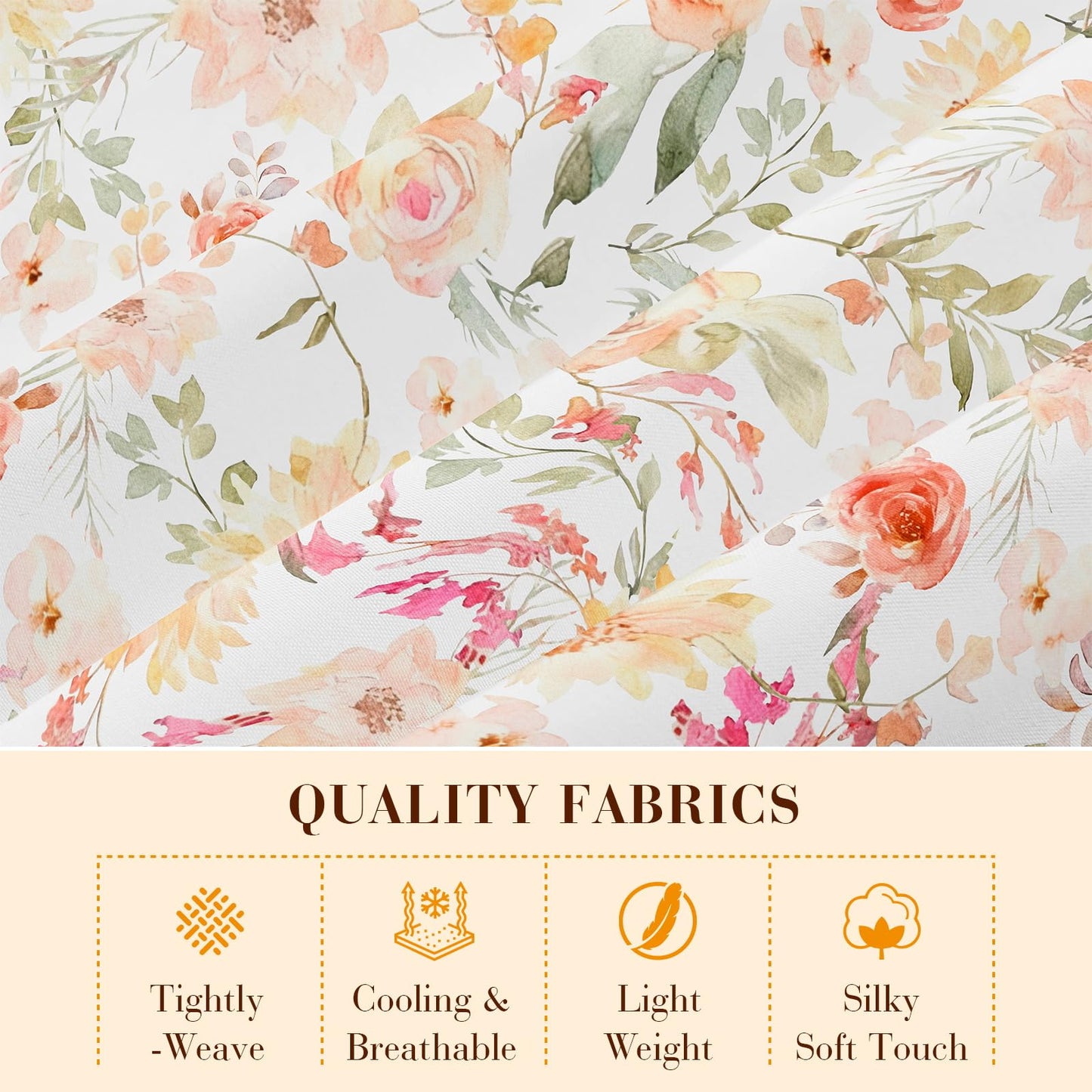 YIYEA Floral Sheets Queen Size, Premium Double Brushed Microfiber Bed Sheet Set for All Season, Soft Breathable, 16" Deep Pocket, Shrinkage and Fade Resistant, 4PC, Queen