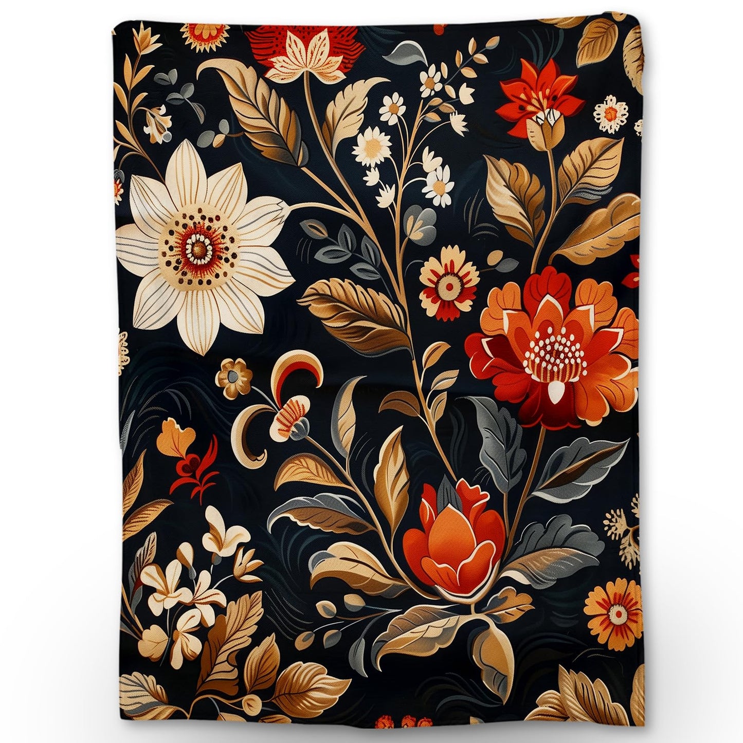 Ti Caldi Luxurious Floral Blanket Flannel with Rich Floral Design - Soft, Cozy, and Lightweight Throw Blanket, Perfect for Couch, Bed, Travel, and Outdoor Use - Fluffy, Fuzzy Home Decor 80"x60"