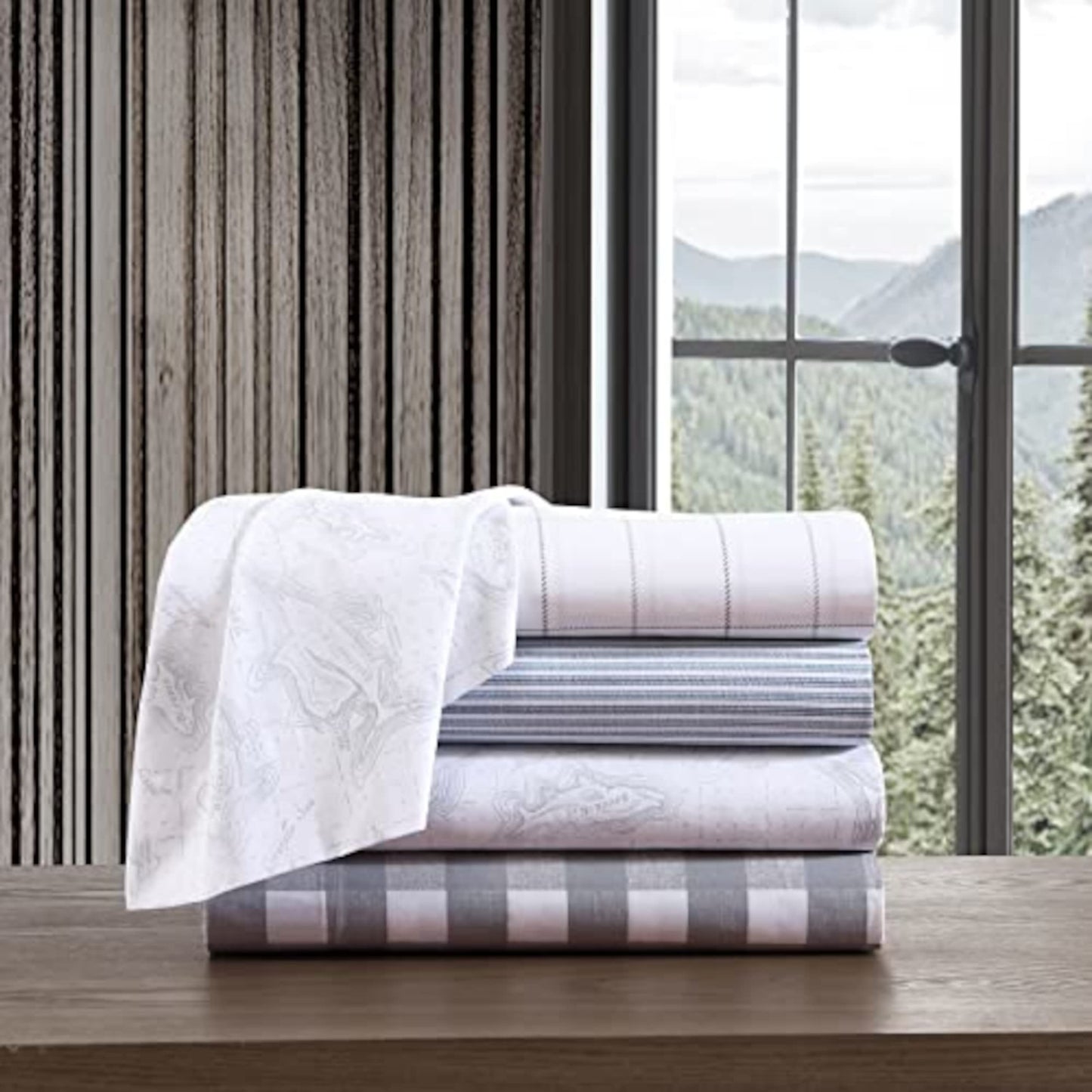 Eddie Bauer - Twin Sheet Set, Cotton Percale Bed Sheets, Crisp & Cool, Ideal Dorm Essentials (Fish ATOL, Twin)