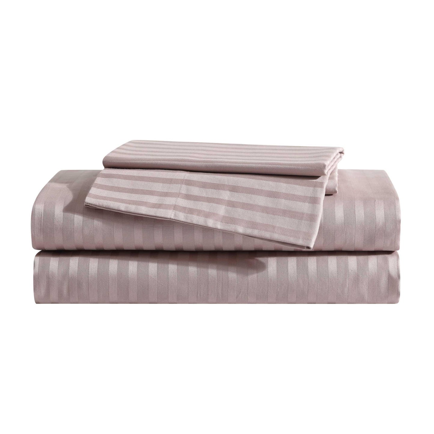 Vera Wang - King Size Sheets Set, Smooth & Crisp Cotton w/Textured Weave, Lightweight for Year Round Comfort- Bed Sheets with Matching Pillowcases & Fitted Sheet (Dobby Stripe Pink)