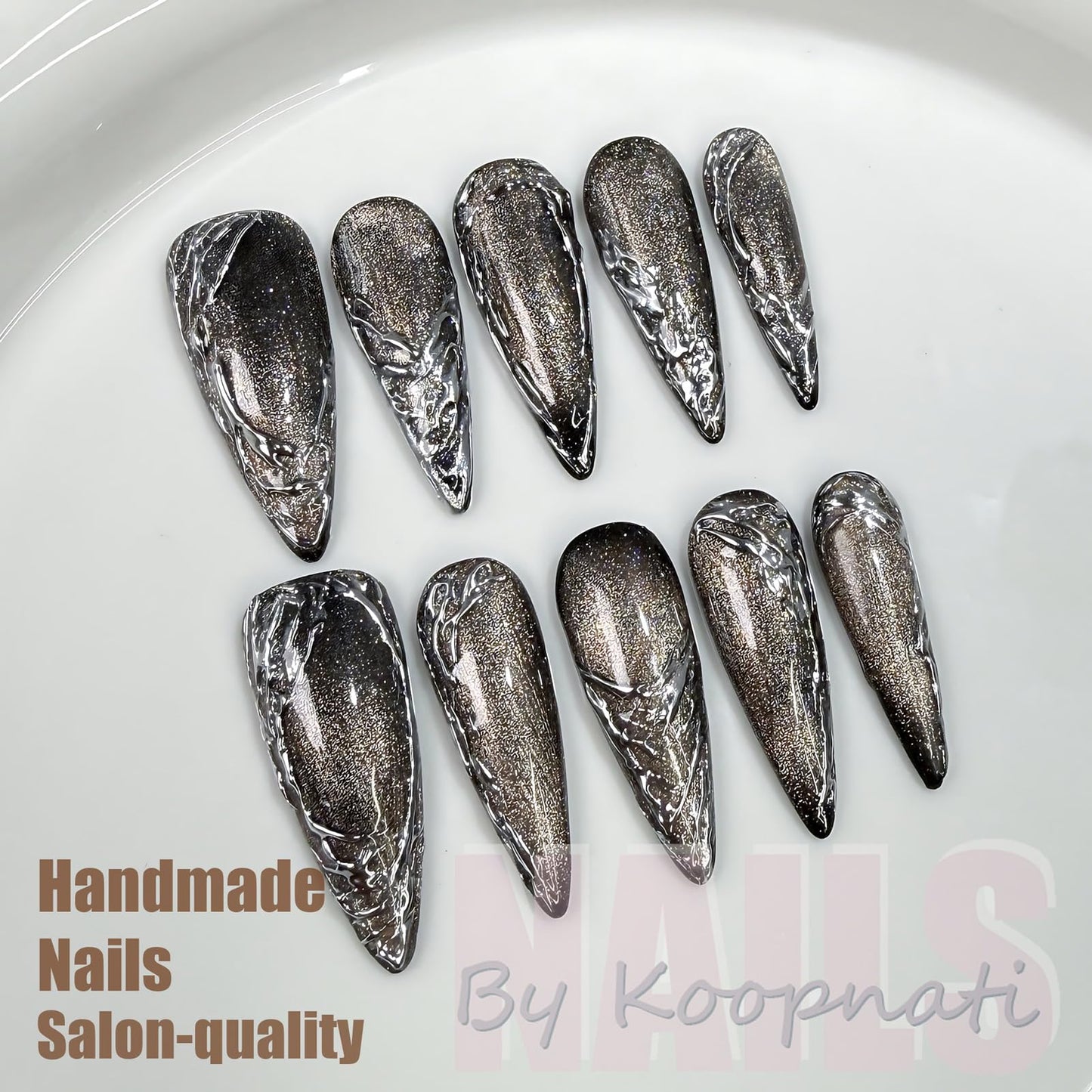 Handmade Press On Nails Short Almond White Homemade Press On Nails French Tip With 3D Design Fake Nail Art For Women M
