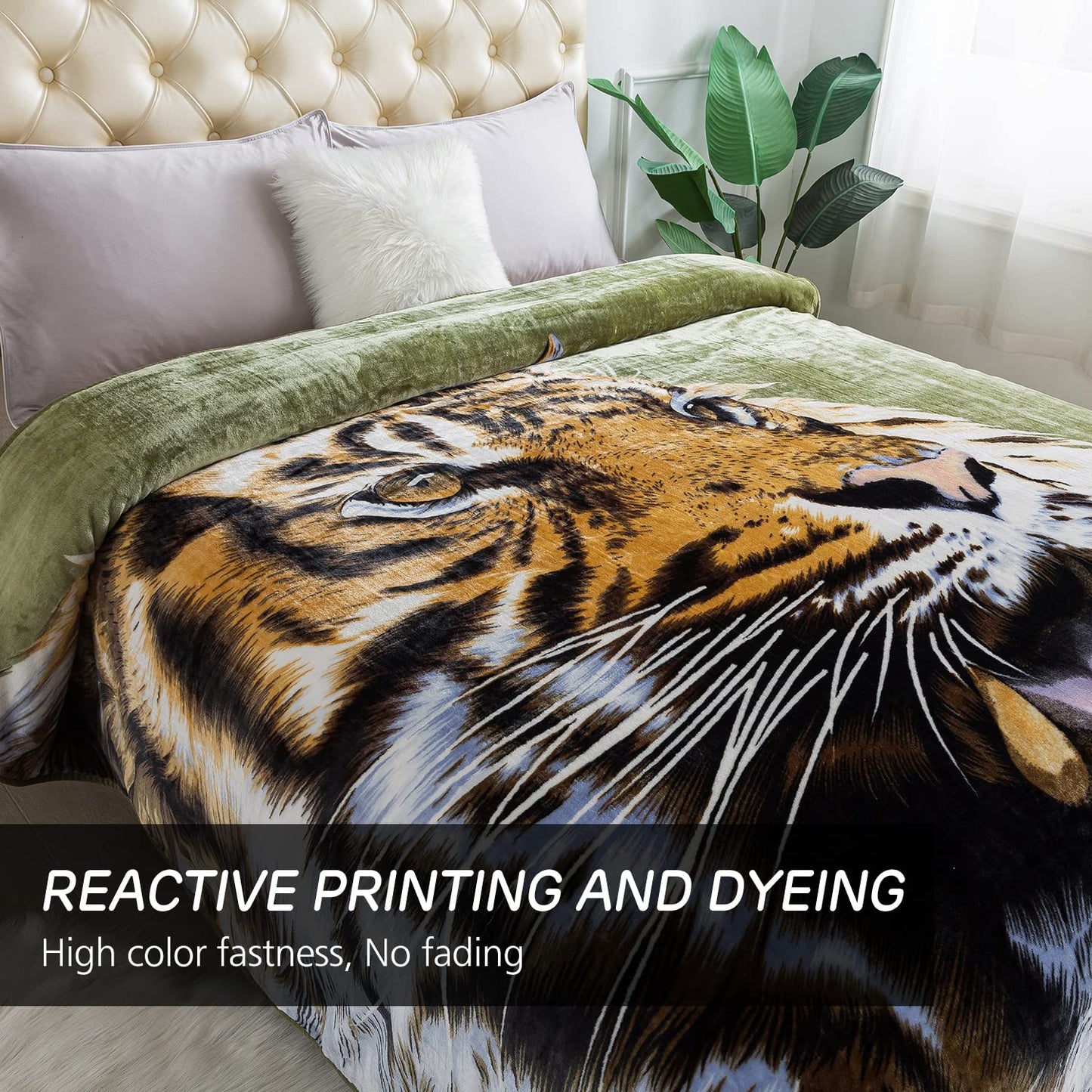 JYK Plush Fleece Blanket Queen Size 91" x 75", 3.7LBs 1 Ply Soft Korean Mink Warm Lightweight Bed Blanket for Autumn Winter