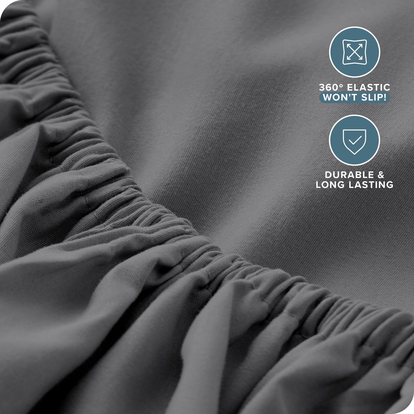 Bare Home Full Sheet Set Storage Pocket - 1800 Ultra-Soft Microfiber Bed Sheets - Double Brushed - Deep Pocket - Bedding Sheets & Pillowcases (Full, Grey)
