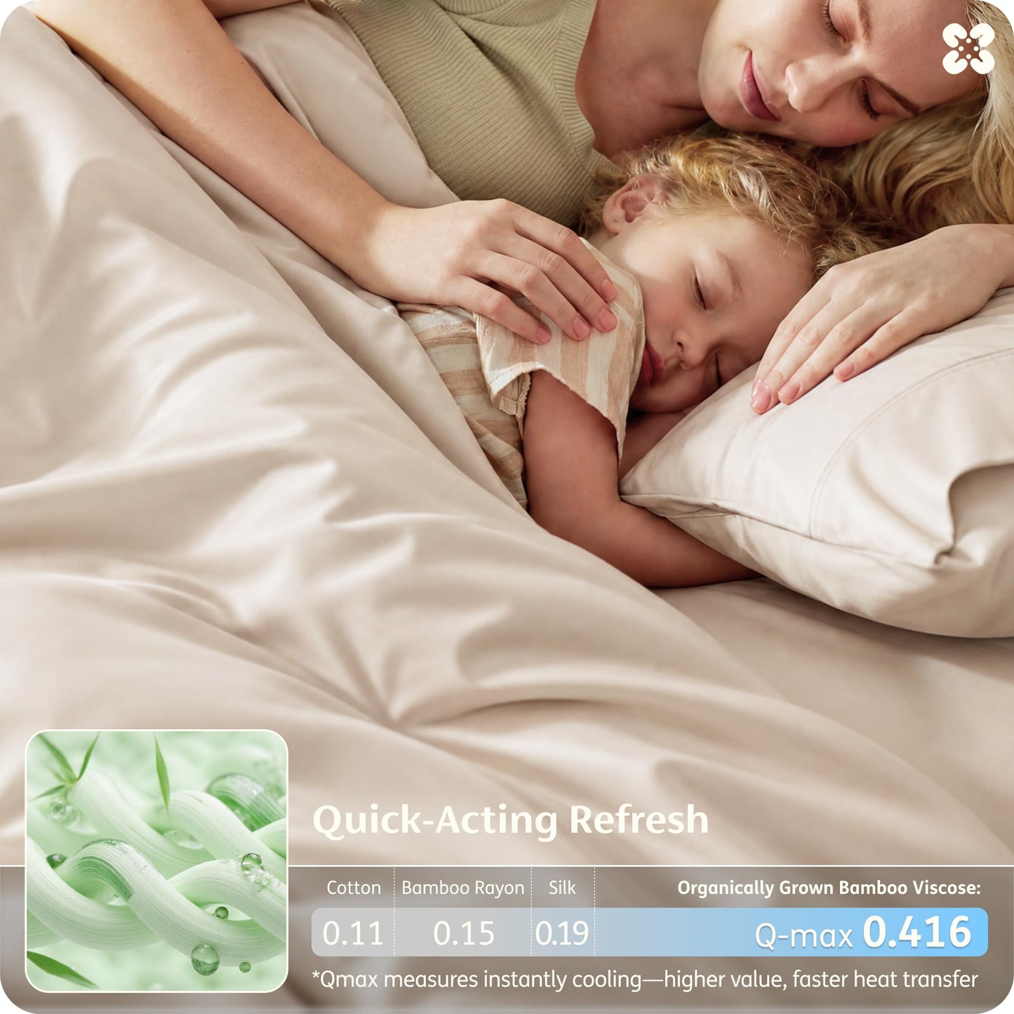 Bedsure 100% Organically Grown Bamboo Viscose Duvet Cover Set King Size | Cooling Bedding Set for Hot Sleepers | PureWoven Luxury Silky Soft | No Insert | 2 Pillow Shams (Beige, 104"x90")