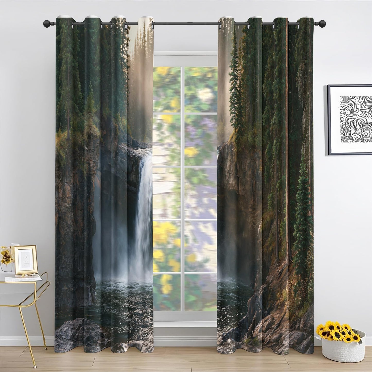 Waterfall Curtains 52x63 Inch, 2 Panels