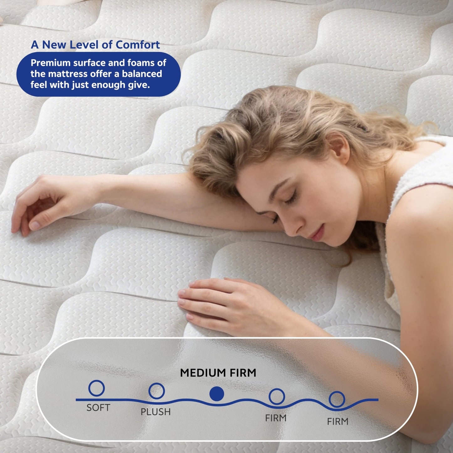 MOLPHIT Twin Mattress,12 Inch Twin Size Mattrress with 7-Zone Hybrid Twin Bed Mattresses,Pocket Sprung with Medium Firm for Body Support & Pressure Relief - 75 * 39in