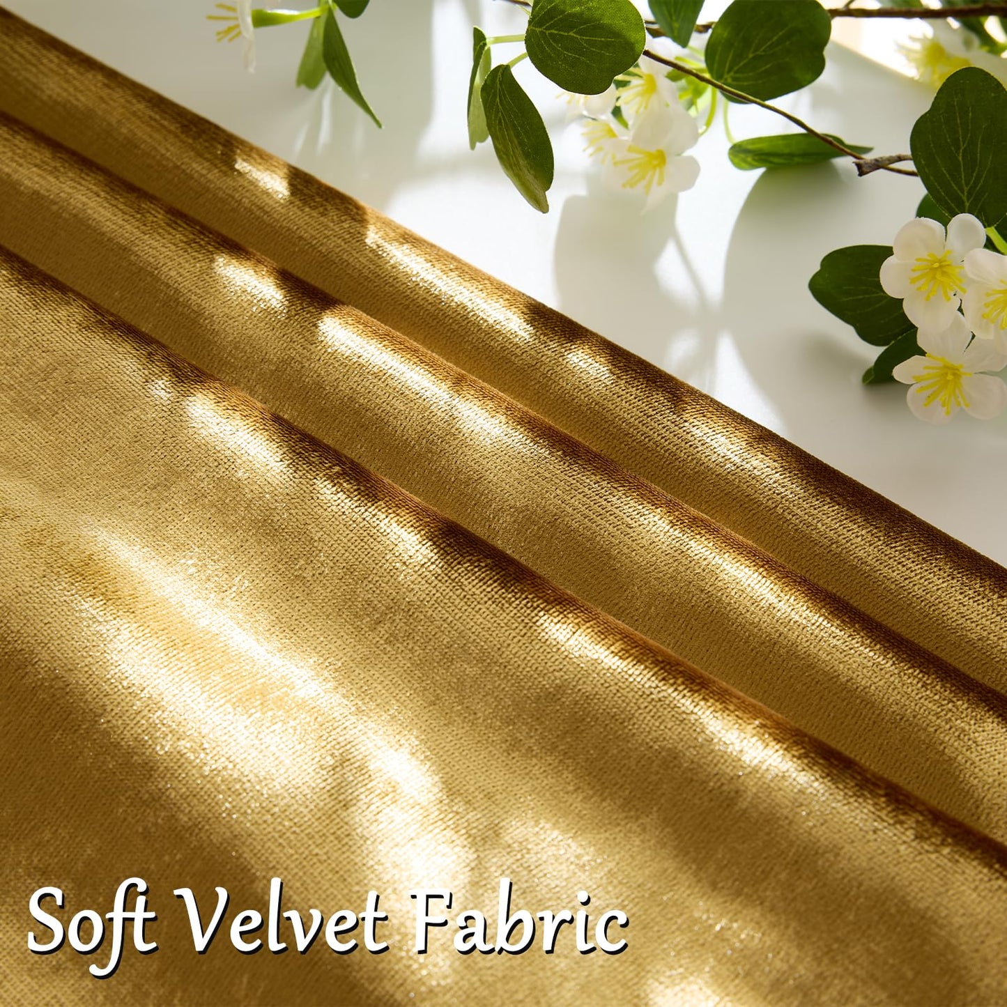GIGIZAZA Gold Velvet Decorative Throw Pillow Covers,18x18 Pillow Covers for Couch Sofa Bed 2 Pack Soft Cushion Covers