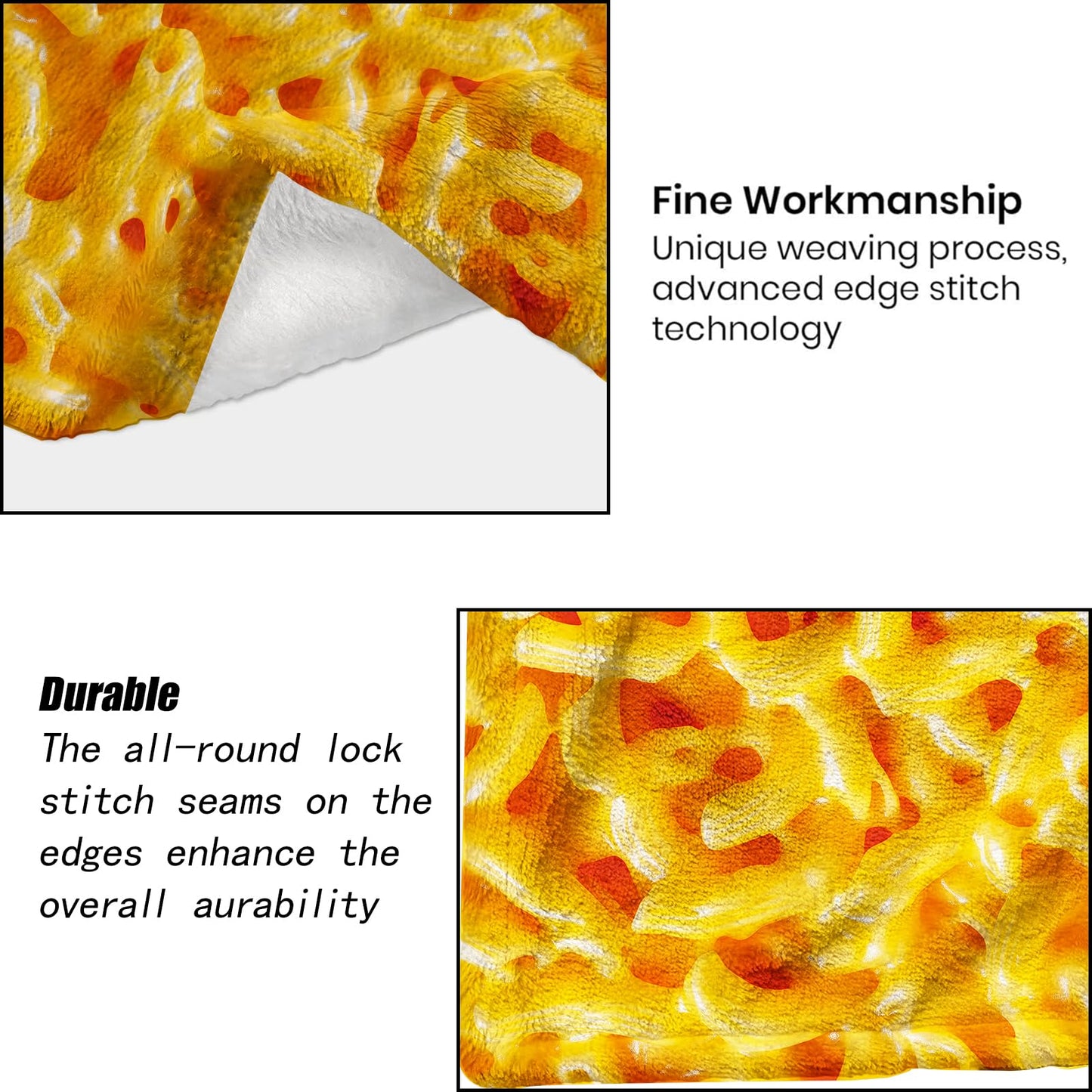 ainori Mac and Cheese Blanket - Fun Macaroni Food Fleece Throw,Gifts for Adult, Soft & Warm,Lightweight, for Modern Art Decor, Kitchen Lovers,Living Room Home Accents 50x60in