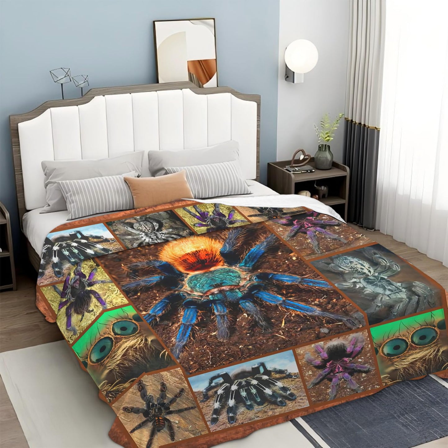Tijuboni Tarantula Spider Throw Blanket Spider Gifts for Boys Men Girls Women Kids Adults Soft Flannel Fleece Blanket for Couch Sofa Bed Home Decor 40"x50"