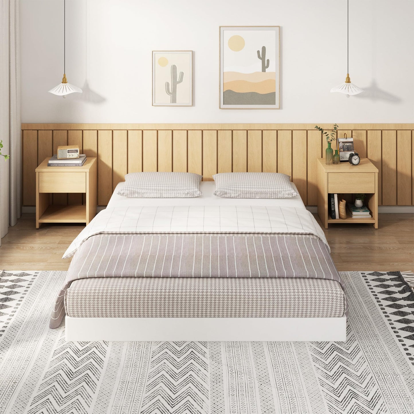 EMODA King Box Spring Bed Base 5 Inch Heavy Duty Metal Mattress Foundation with Fabric Cover, 3000LBS Max Weight Capacity, Noise Free, Easy Assembly