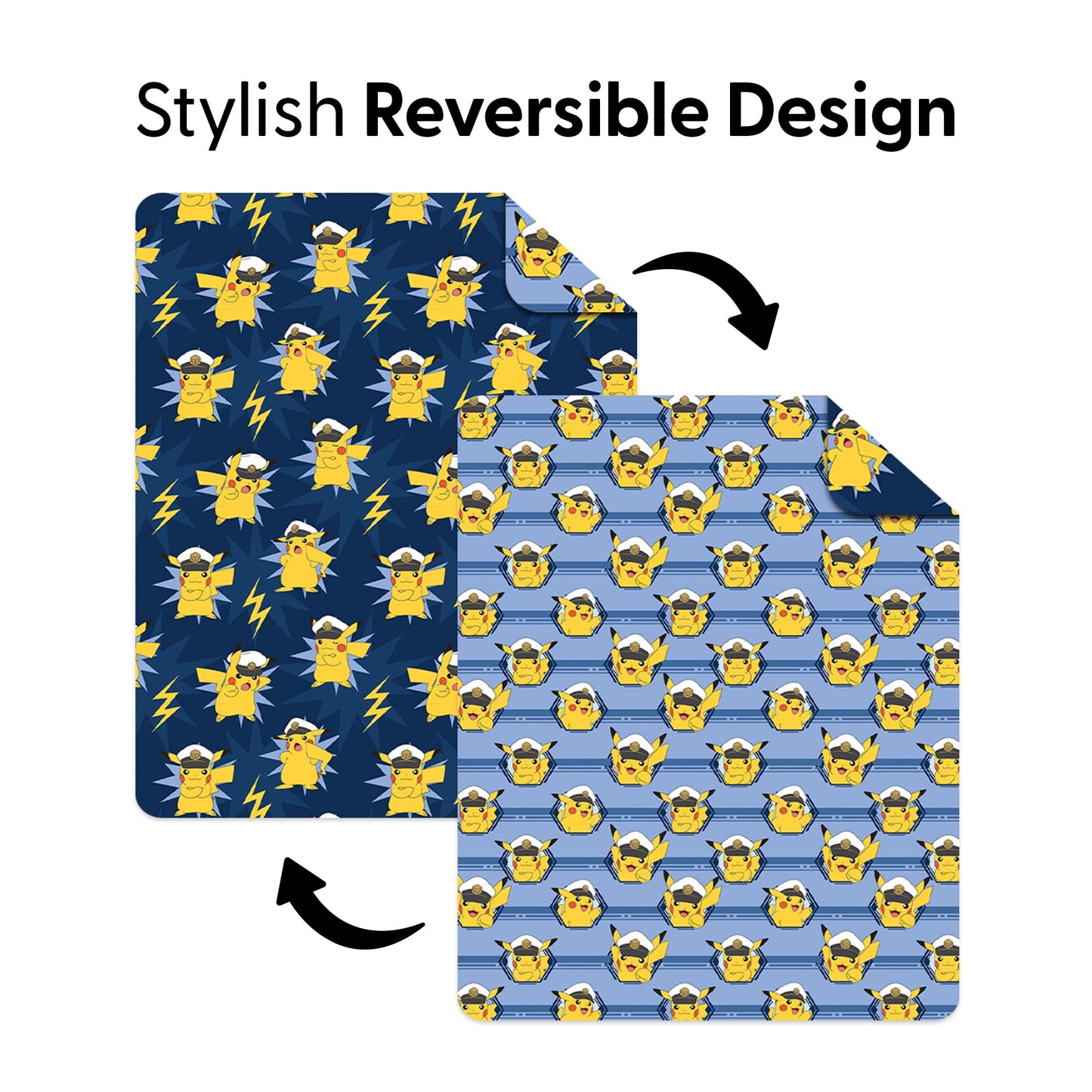 Northwest Pokémon Electric Captain Quilted Throw Blanket, Pikachu Adventure Artwork, Soft and Comfy for Bedding for Bed Couch, 60 x 80 inches