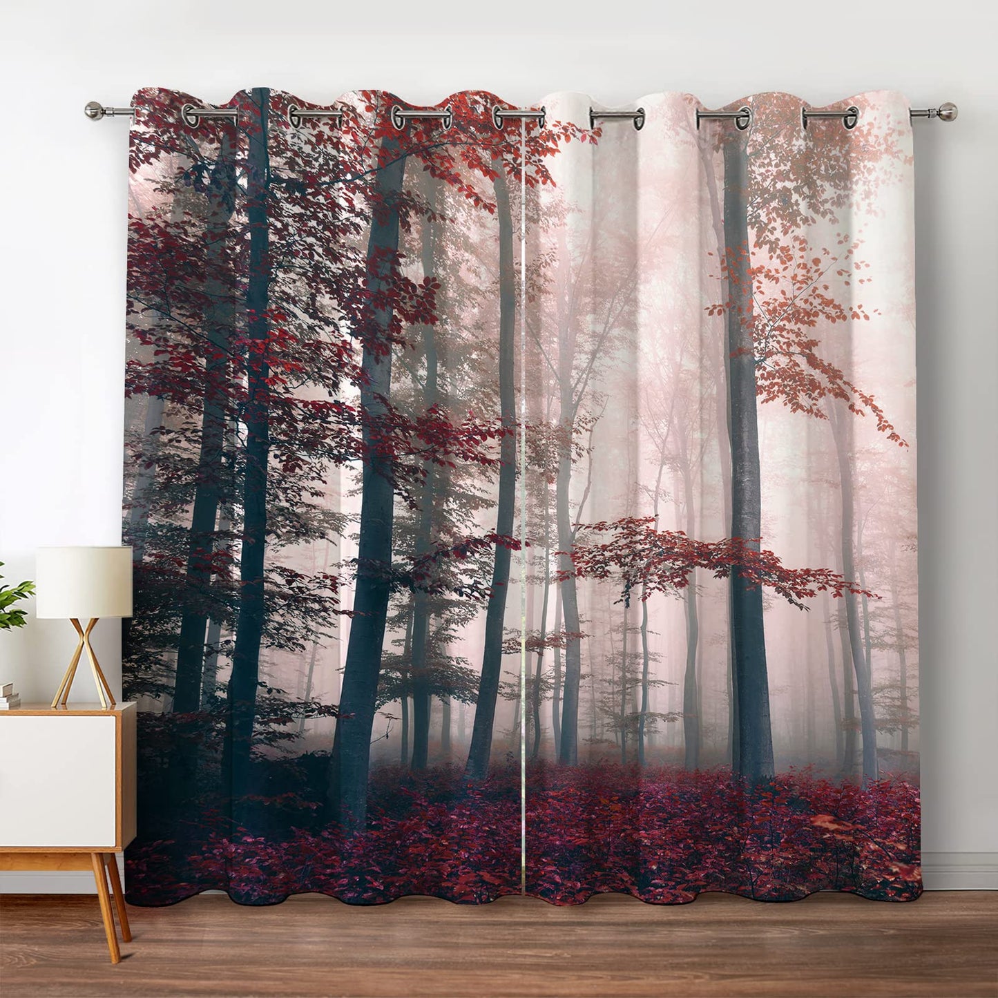 Jekeno Fall Tree Forest Blackout Curtains, 52"x84"
