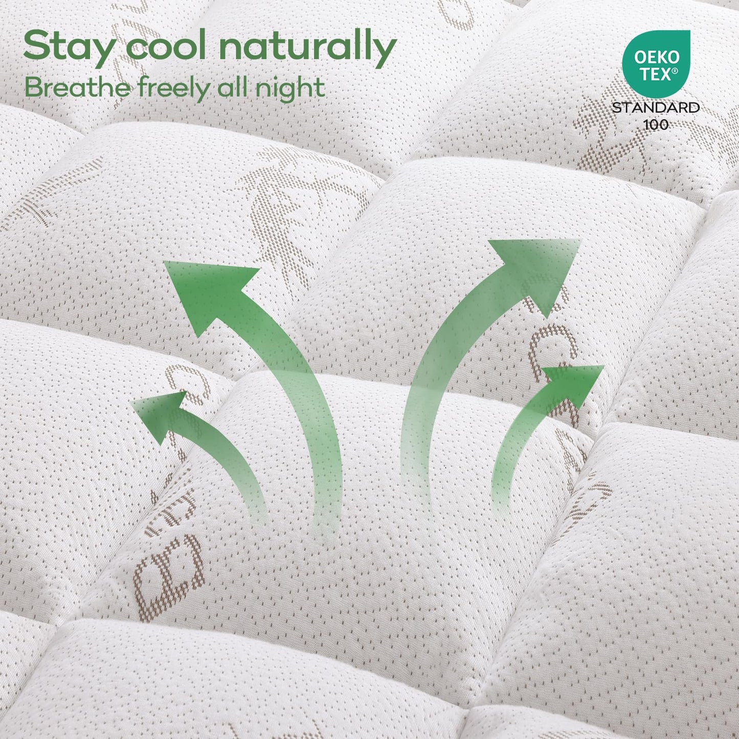 OLANLY King Mattress Topper, Bamboo Viscose Cooling Pillow Top Mattress Pad, Soft Plush Down Alternative for Firm Mattress, Back & Hip Pressure Relief, Machine Washable, Deep Pocket, White
