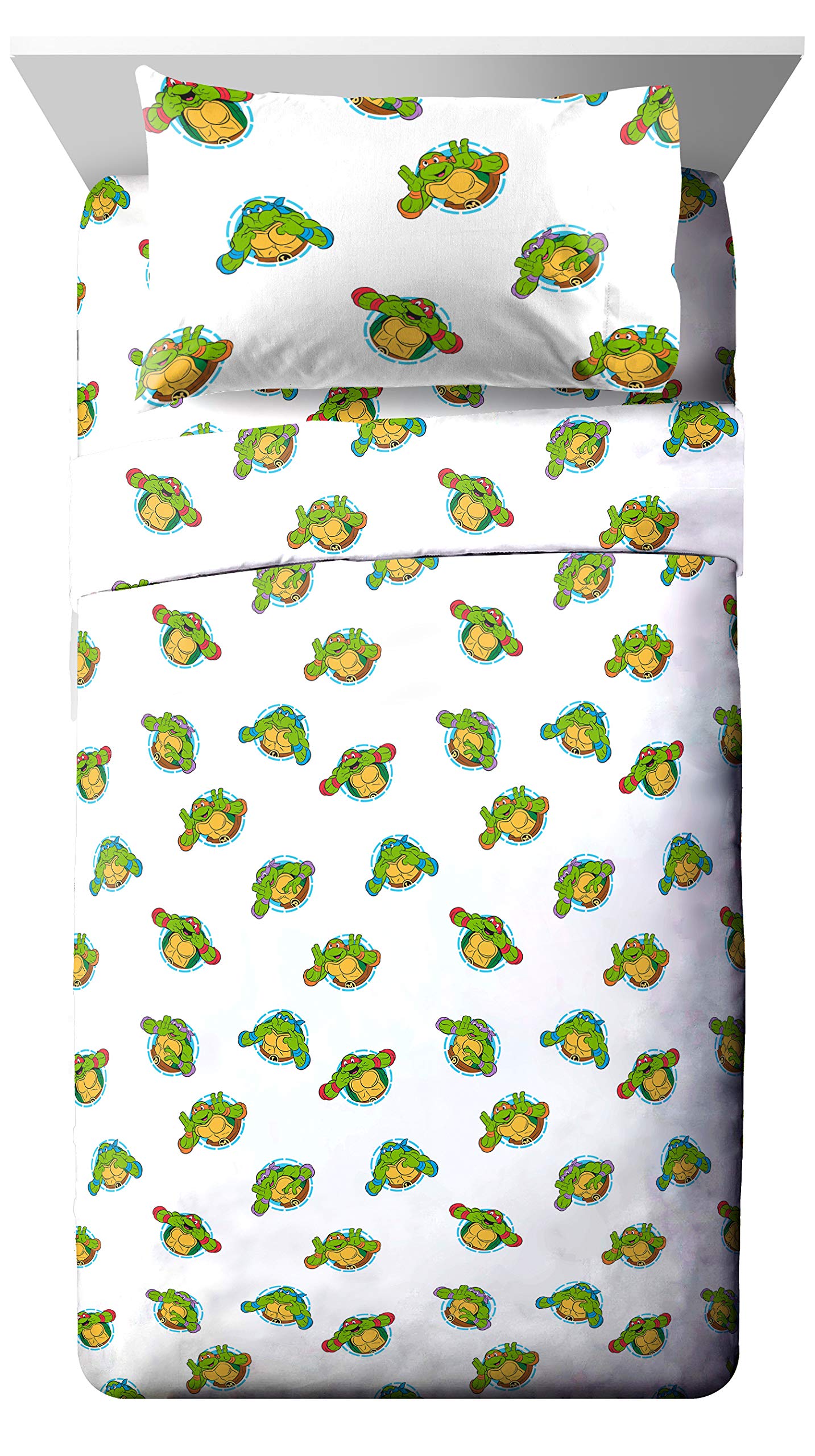 Jay Franco Nickelodeon Teenage Mutant Ninja Turtles Ready to Roll 5 Piece Twin Bed Set - Includes Reversible Comforter & Sheet Set Bedding - Super Soft Fade Resistant Microfiber