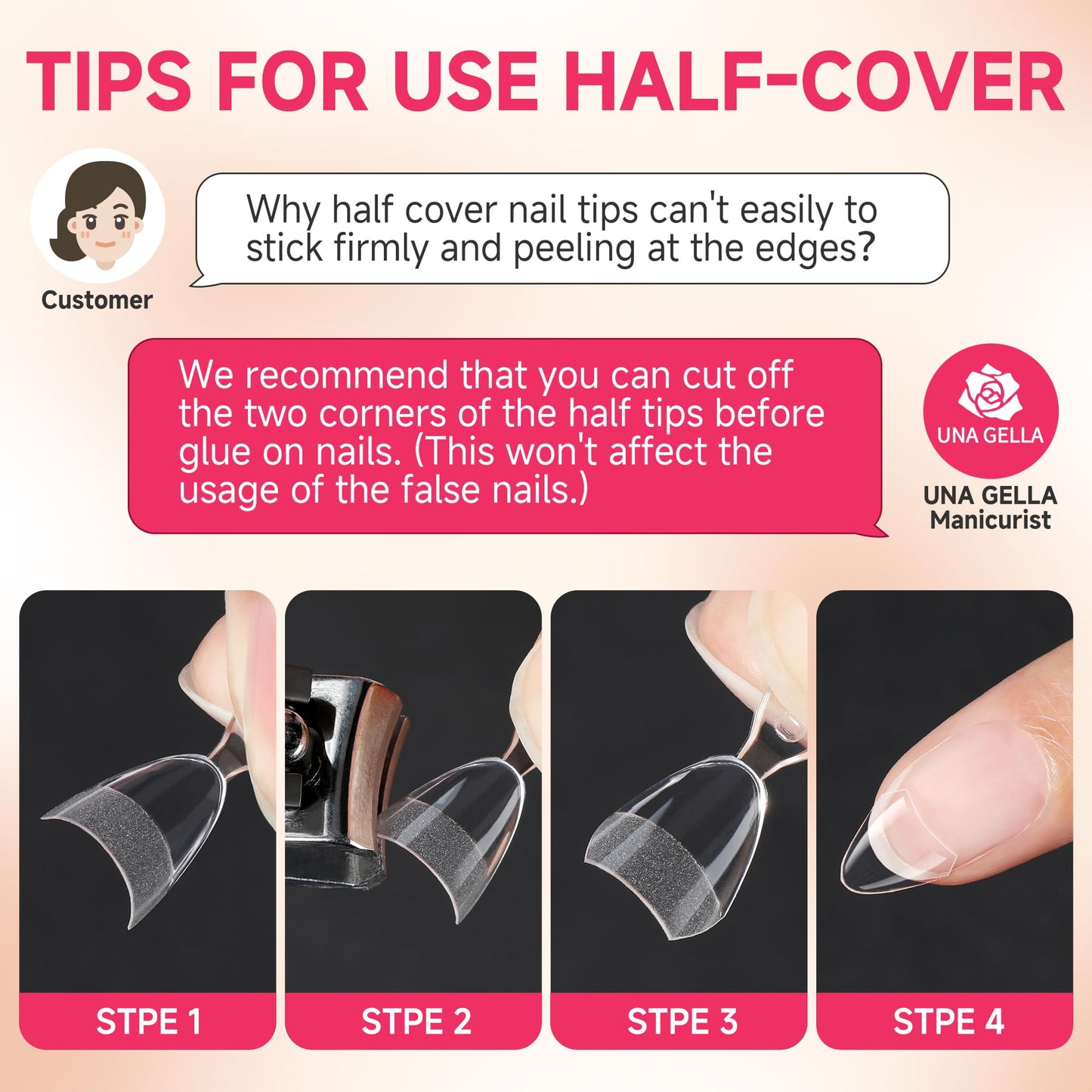 UNA GELLA Short Almond Gel Nail Tips: 504PCS Acylic Nail Tips Almond Shape Extra Short Pre Etched Half Cover 12sizes Salon Quality Soft Press On Nails DIY for Home Nails Extension