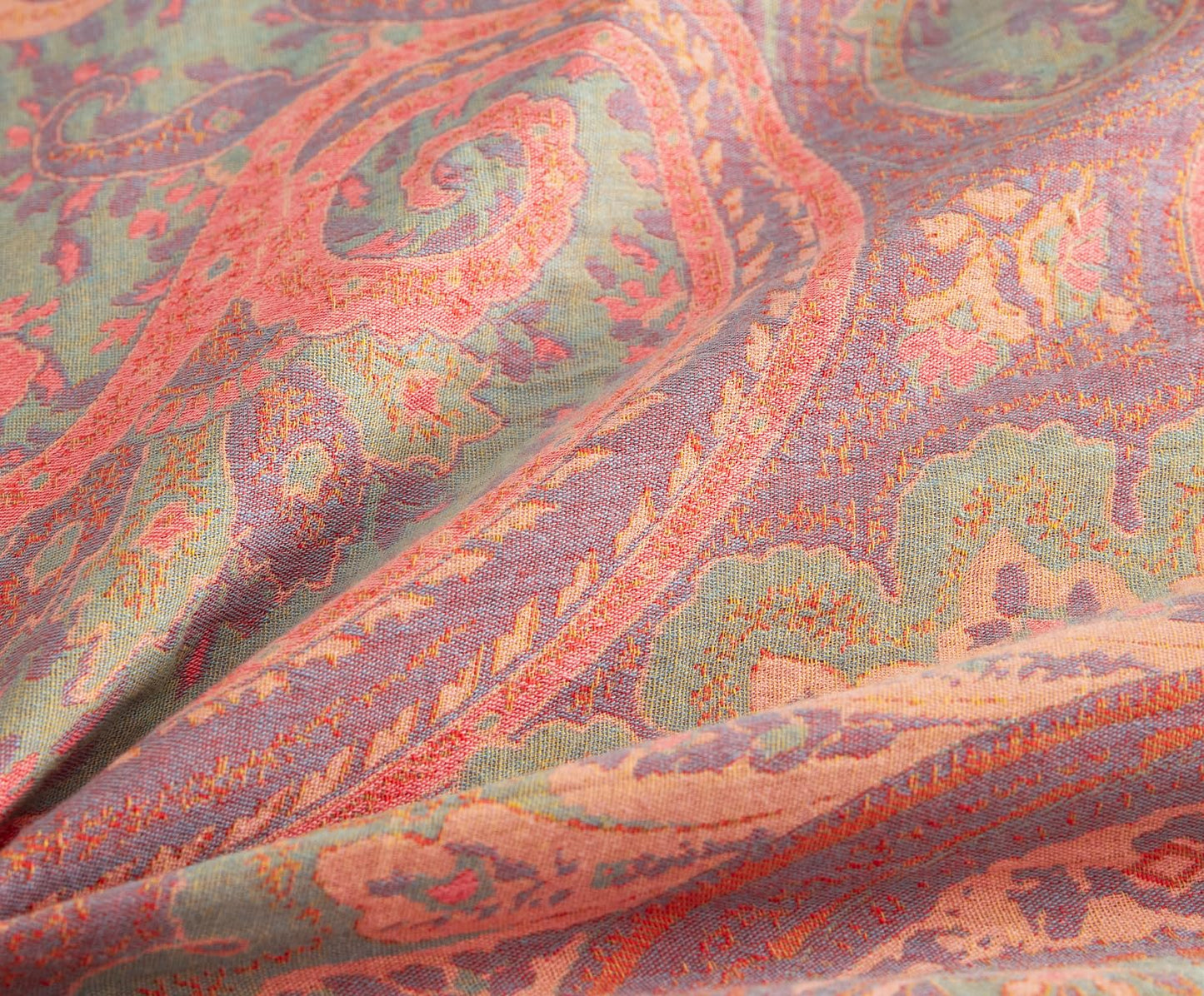 SLEEPBELLA Washed Double Layer Muslin 100% Cotton Comforter Set Queen Size, Paisley Fluffy Thick Checked Bedding Set, Soft Breathable(1 Comforter, 2 Pillow Shams)