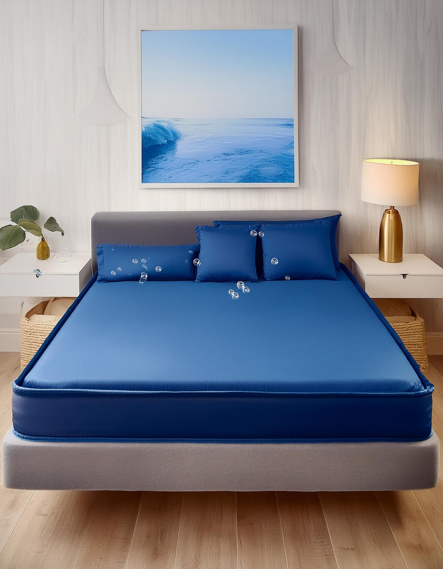 SmartBD Blue Cloud Waterproof Mattress Foam Medical Bedwetting Mattress Plush Firm Motion Fresh Reflection,Adult & Kids,Lux-Tex Foam Mattress Camper/Trailer/Truck (5 Inch, Twin)