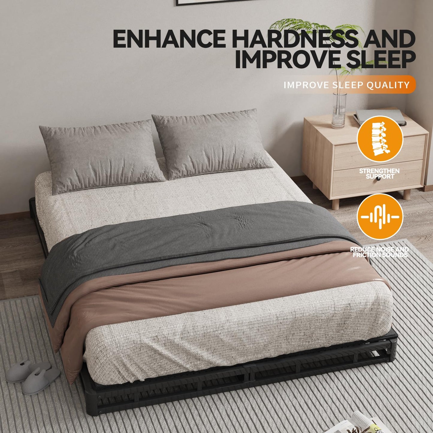 BBX-G 54x75''Folding Box Spring,Universal Sleep Sofa Support Plate with Anti Collapse Design