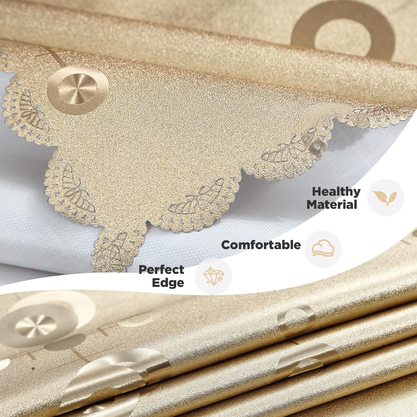 Heavy Duty Vinyl Tablecloths for Rectangle Tables 54x78 Inch Waterproof Oil-Proof Stain-Resistant TableCloth Gold Coin Pattern Washable Decorative Table Cover for Dining Event Camping Party Restaurant
