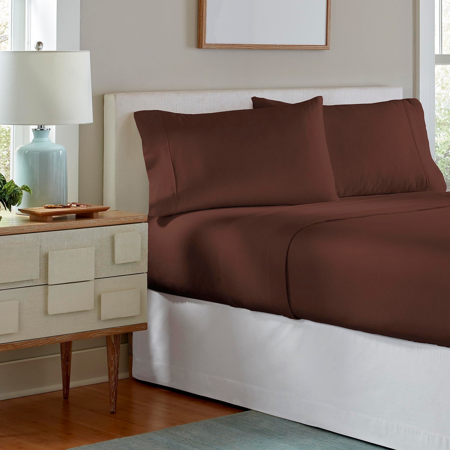 Pointehaven Heavy Weight 100-Percent Cotton Flannel 1 pc, Queen Sheet Set, Chocolate