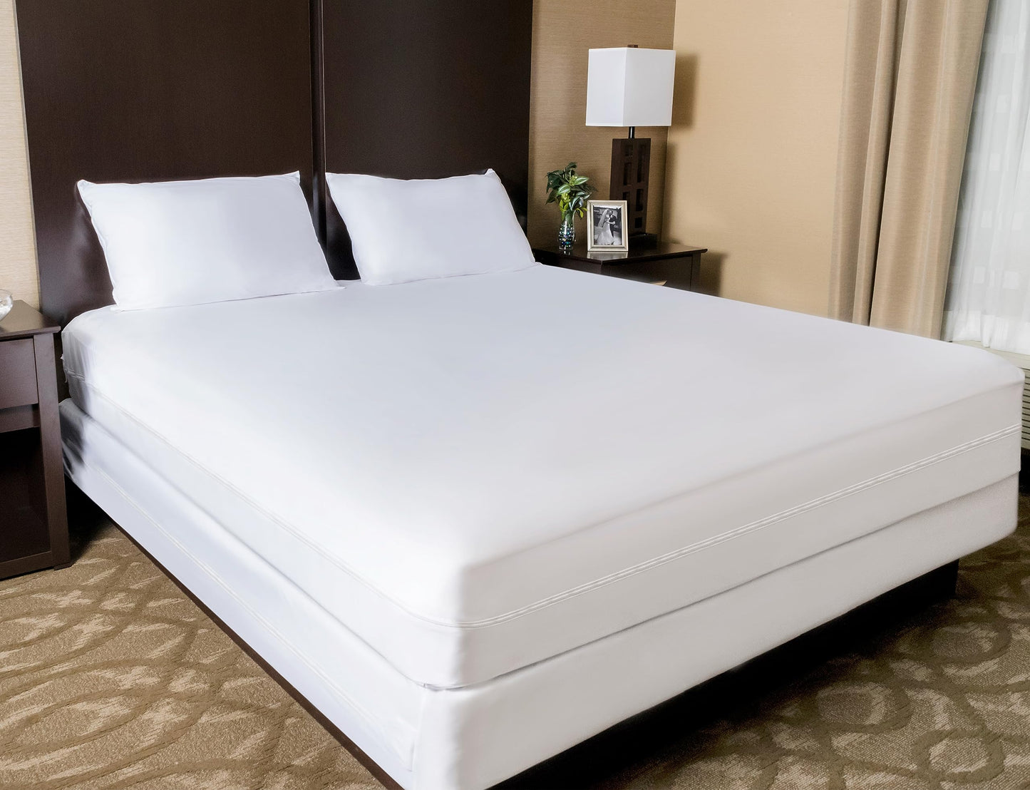 Zippered Full Mattress Protector (5"-7" Depth) - Bed Bug Waterproof Mattress Cover, Premium Quality Hypoallergenic Encasement White