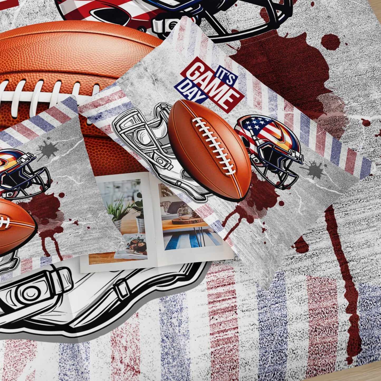 lneffble Full Size Kids Comforter Sets Boys Football，Sport Themed Full Size Bedding，Sport Quilt for Boys