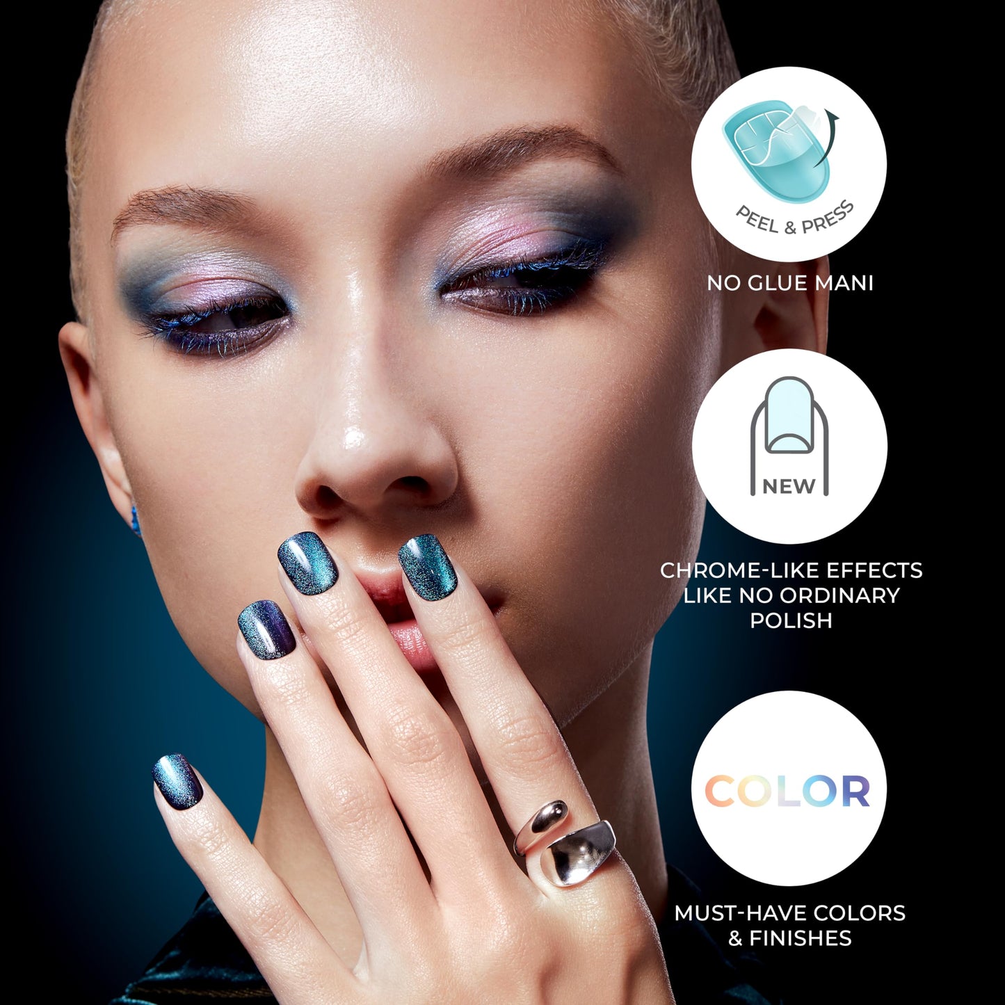 Kiss Impress No Glue Mani Press On Nails, Color FX, 'The Weekends', Pink, Short Size, Squoval Shape, Includes 30 Nails, Prep Pad, Instructions Sheet, 1 Manicure Stick, 1 Mini File