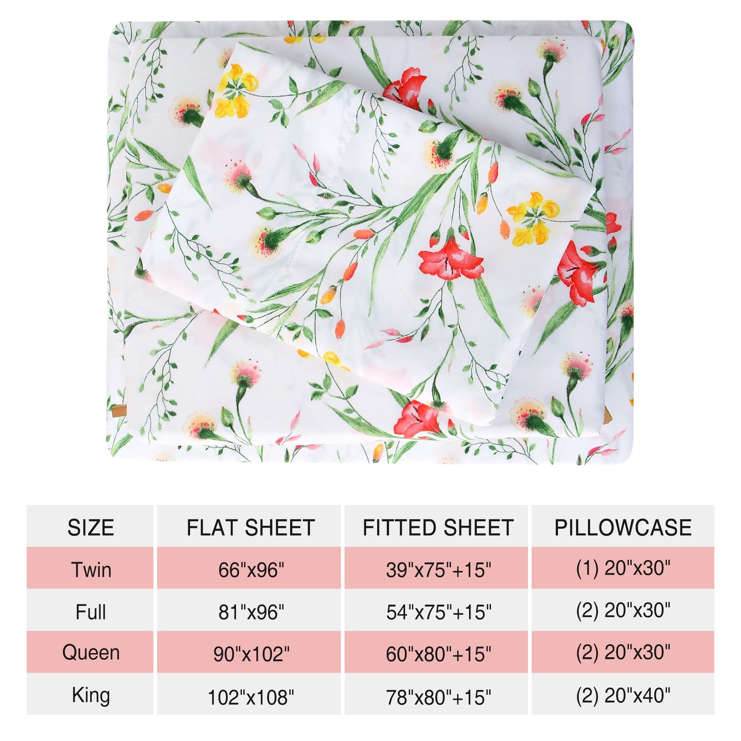 Viviland Queen Bed Sheet Set - 4 Piece Double Brushed Microfiber Bedding - Deep Pocket Up to 15", Ultra Soft, Breathable & Wrinkle Resistant Skin-Friendly Cooling Sheets for Adult - Gilded Romance(Q)
