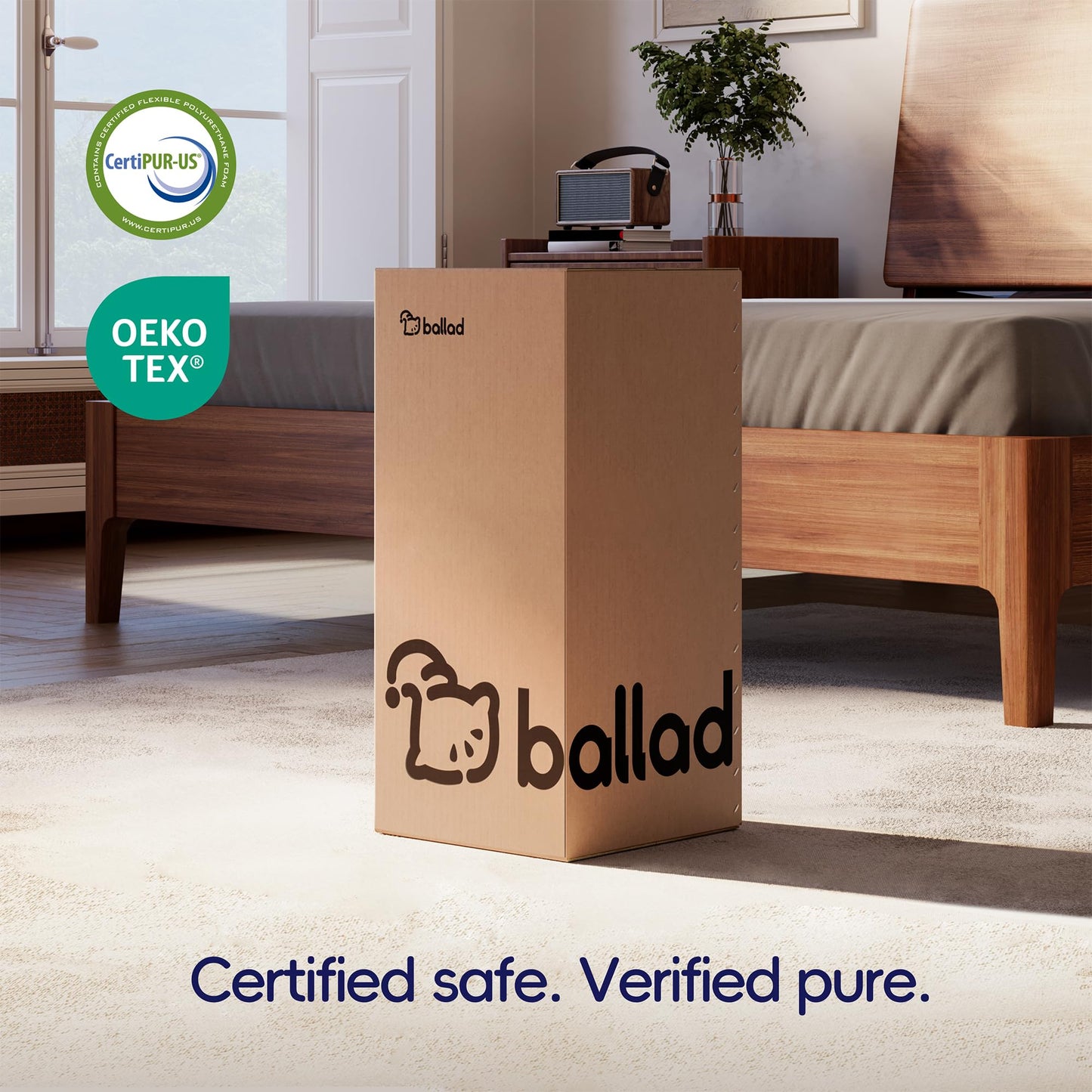 Ballad 3 Inch Gel Memory Foam Mattress Topper Twin XL Size, High Density Cooling Pad with Premium Removable Cover, Pressure Relief Bed Topper, (CertiPUR-US & Oeko-Tex Certified)