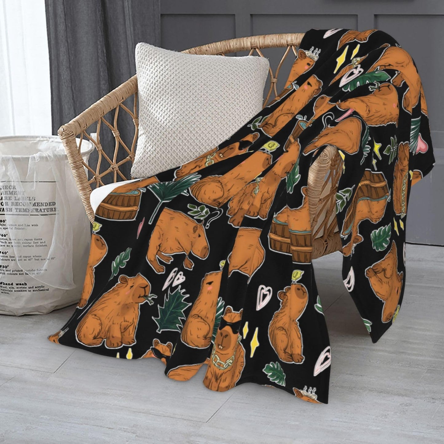 Capybara Blanket Gift for Girls Boys Kids Animals Lovers 50"x40" Fuzzy Soft Cozy Cute Capybaras Blankets Soft Throws Warm Lightweight Plush Flannel Throw Blanket Bed Couch Sofa Women Men Gift