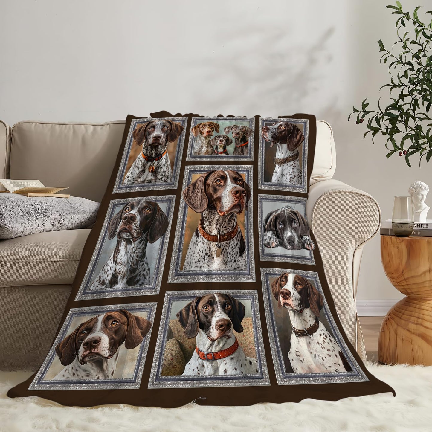 German Shorthaired Pointer Blanket Soft Fuzzy Fleece Dog Throw Blankets Decor Cozy Warm Plush Flannel Dogs Blankets Gifts for Boys Girls Men Women Home Chair Sofa Couch Bed 50"X40"