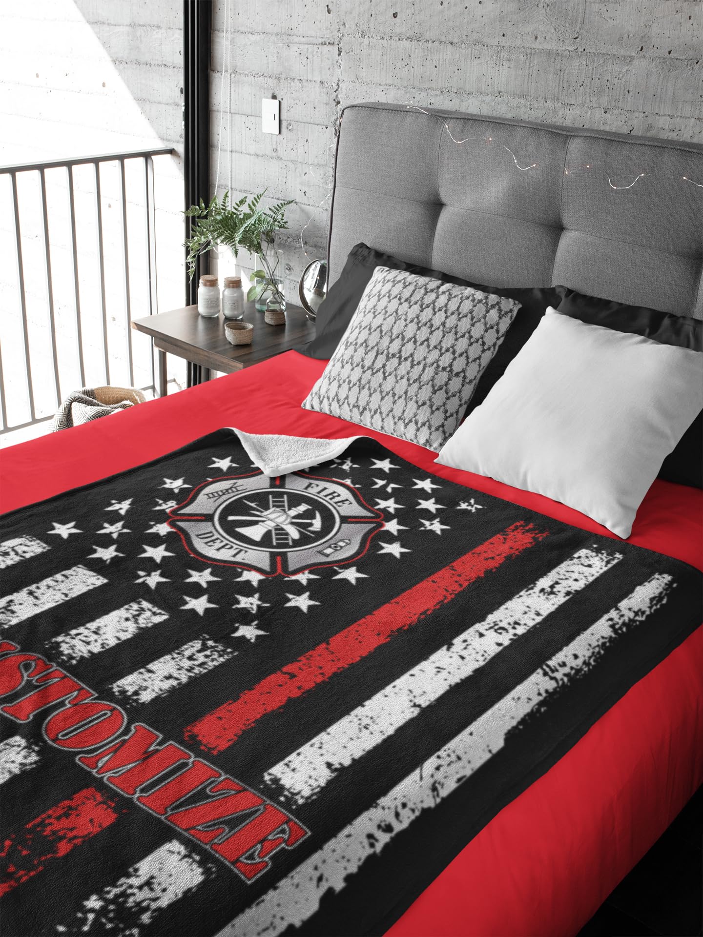 Cozy Custom Firefighter Blanket | Personalized Toddler Bed Throw | Fireman Bedroom Decor | Soft Plush Fleece Sofa Throw | Warm Living Room Couch Blankets | Customized Boy Birthday Gift