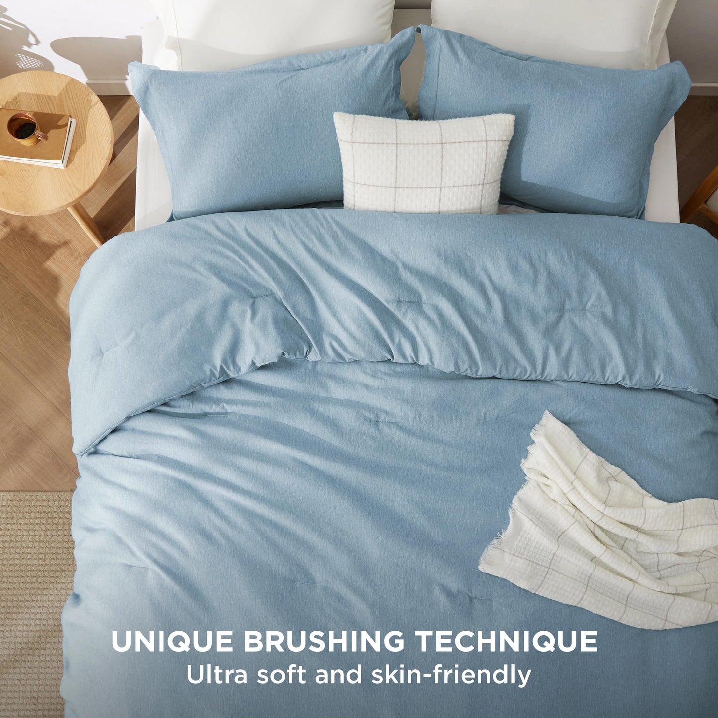 Bedsure California King Comforter Set - Storm Blue Soft Bedding for All Seasons, Cationic Dyed Bed Set, 3 Pieces, 1 California King Size Comforter (104"x96") and 2 Pillow Shams (20"x36"+2")