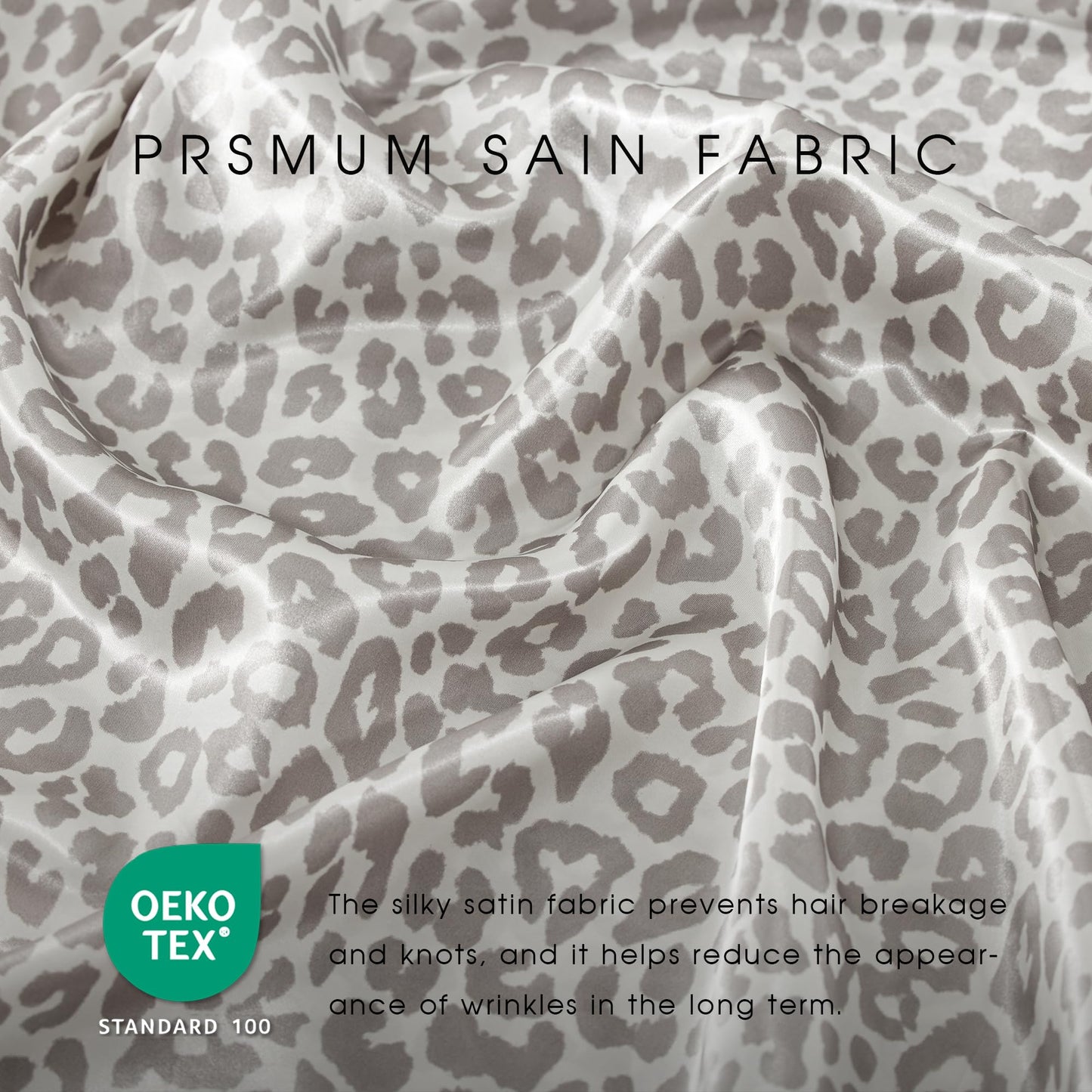 FreshCulture Satin Sheets King Size - 4 Piece Luxury Soft Silky Sheets for Hair and Skin, Similar to Silk Bed Sheet Set with 1 Deep Pocket Fitted Sheet, 1 Flat Sheet & 2 Pillowcases (Leopard)