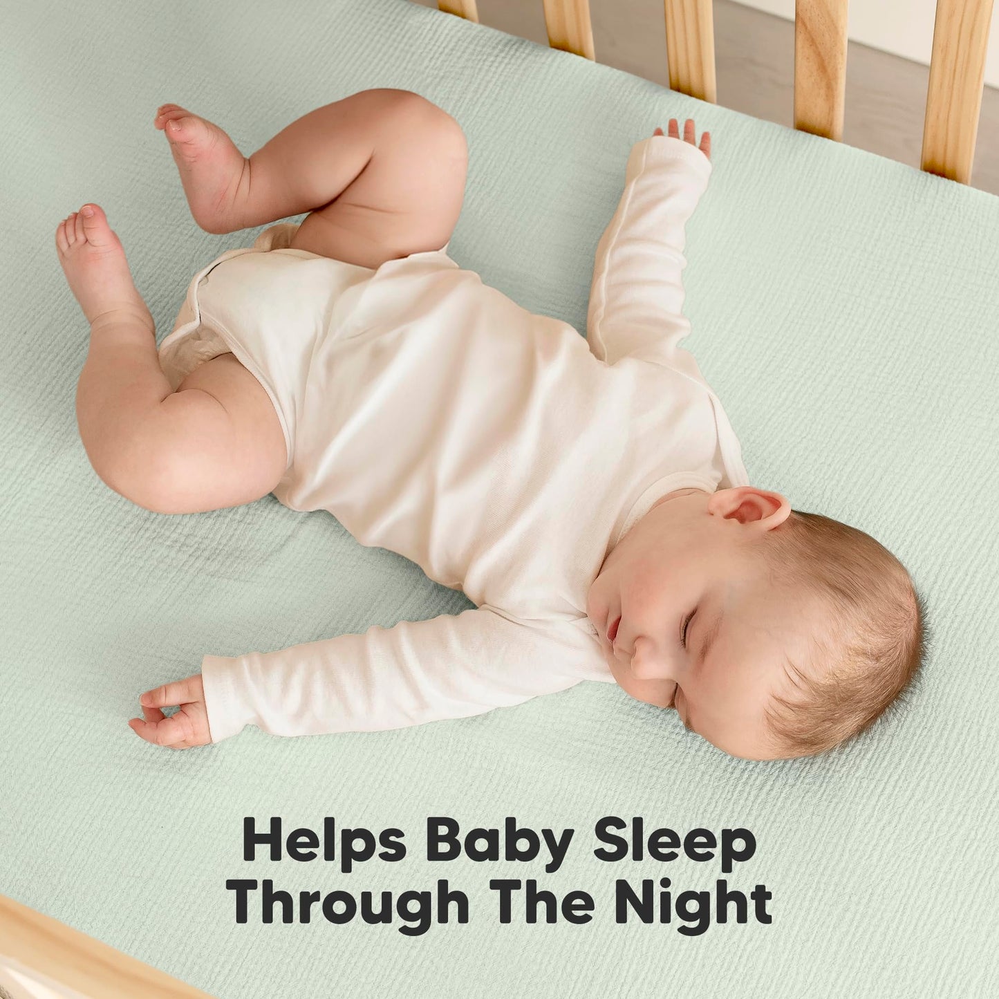KeaBabies 2-Pack Muslin Crib Sheets for Boys, Girls - 100% Organic Cotton Fitted Baby Crib Mattress Sheet, Soft Breathable Standard Toddler Bed Cover Bedding Set, Neutral, Durable 52x28 (Sage)