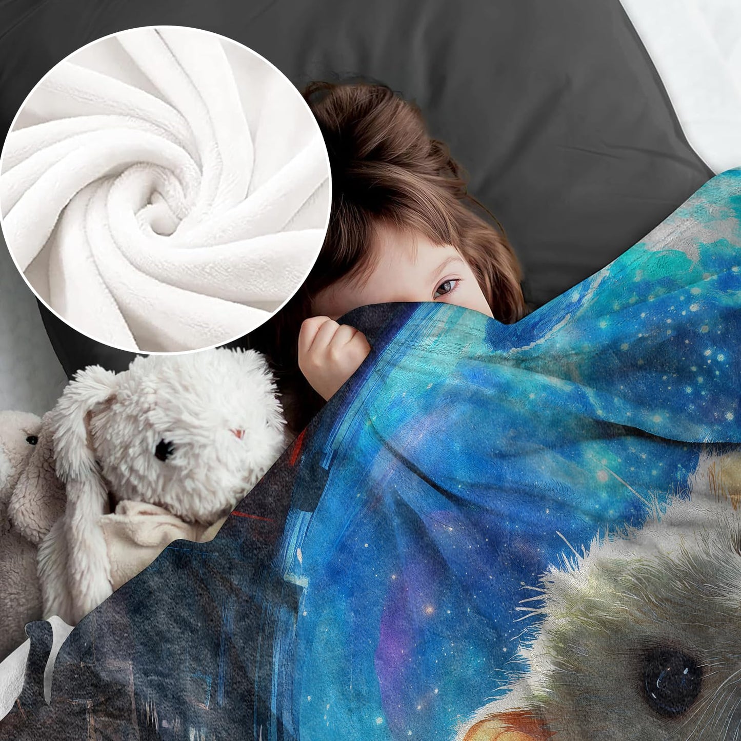 Hamster Blanket for Kids Adults, Hamster Gifts Flannel Throw Blanket, Hamster Decor Lightweight Warm Soft for Sofa Couch Bed Living Room Office 60" x 50"