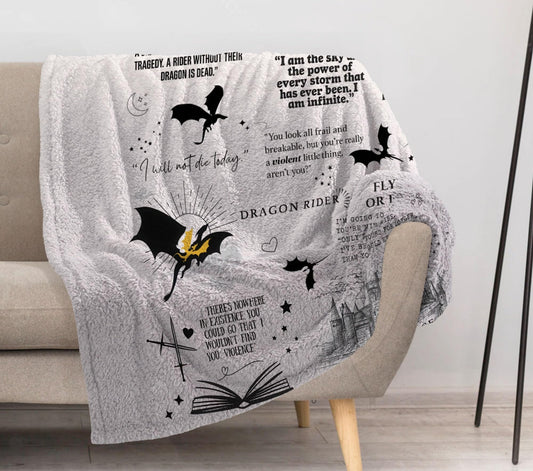 Allenjoy Book Loves Dragon Wing Blanket 57"x50" - Soft Warm Throw Blankets for Couch Bed Living Room Home Office Bedroom Decor, Gifts for Women Sister Teens Daughter Fans, Durable Washable